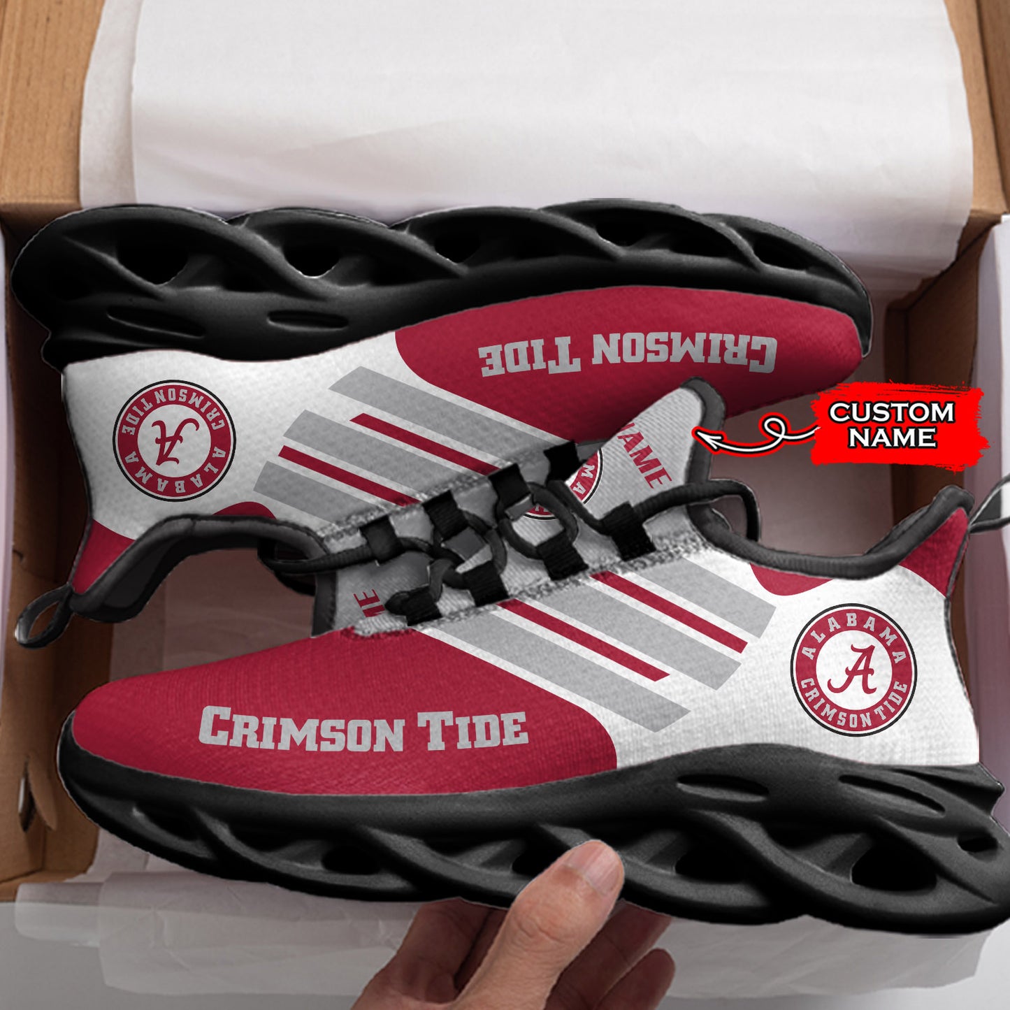 Ideafootwear Alabama Crimson Tide NCAA Max Soul Shoes Sneakers For Men And Women