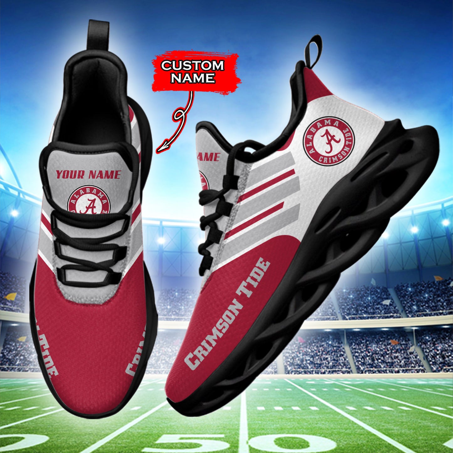 Ideafootwear Alabama Crimson Tide NCAA Max Soul Shoes Sneakers For Men And Women
