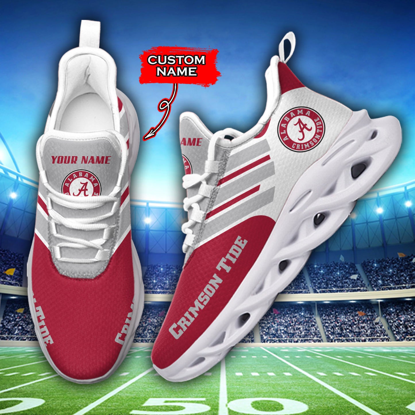 Ideafootwear Alabama Crimson Tide NCAA Max Soul Shoes Sneakers For Men And Women