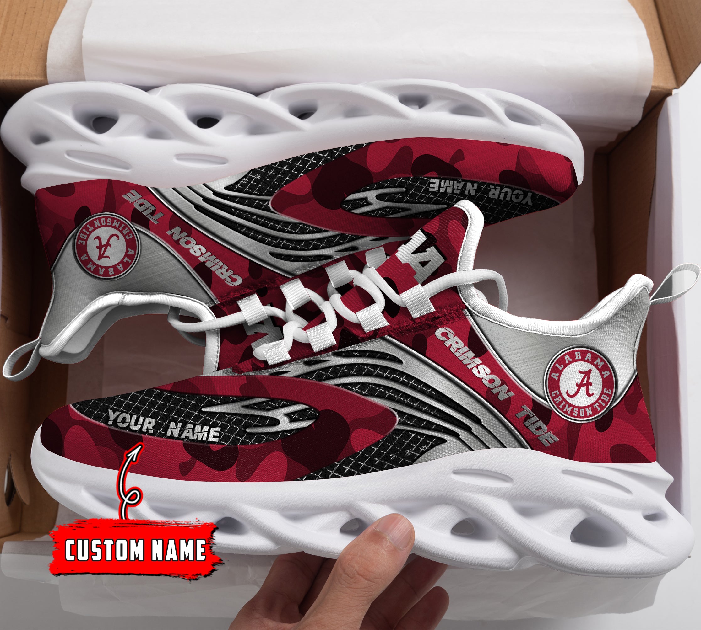 Ideafootwear Alabama Crimson Tide NCAA Max Soul Shoes Sneakers For Men And Women