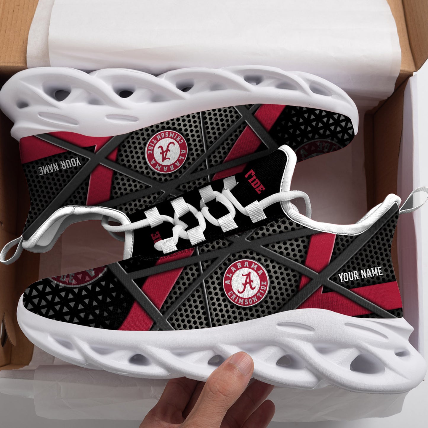 Ideafootwear Alabama Crimson Tide NCAA Max Soul Shoes Sneakers For Men And Women