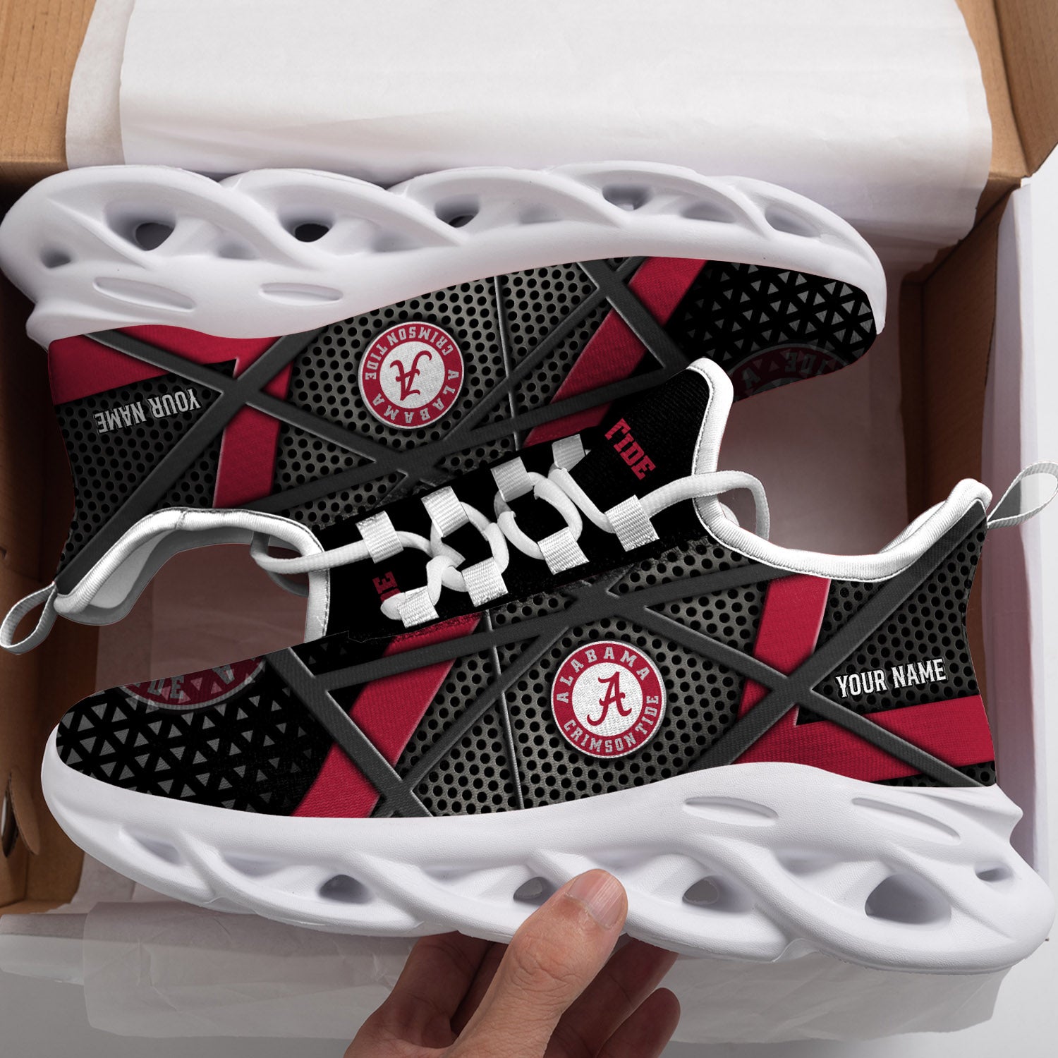 Ideafootwear Alabama Crimson Tide NCAA Max Soul Shoes Sneakers For Men And Women