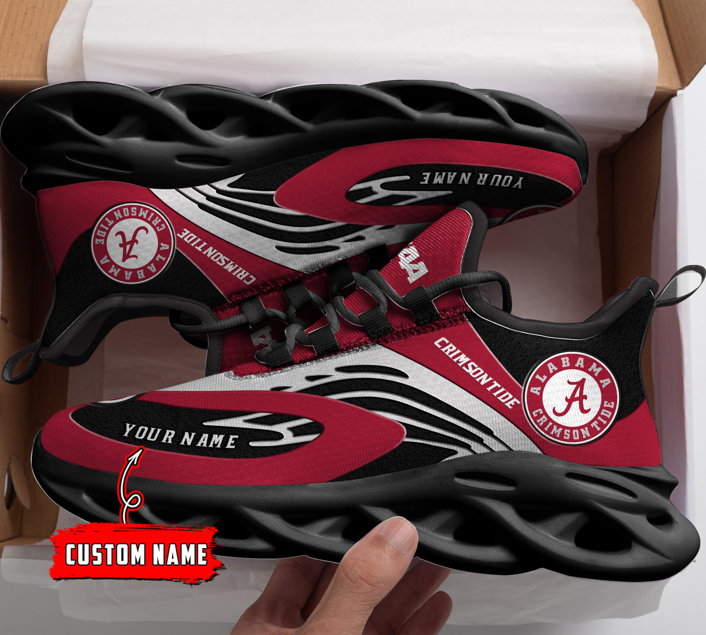 Ideafootwear Alabama Crimson Tide NCAA Max Soul Shoes Sneakers For Men And Women