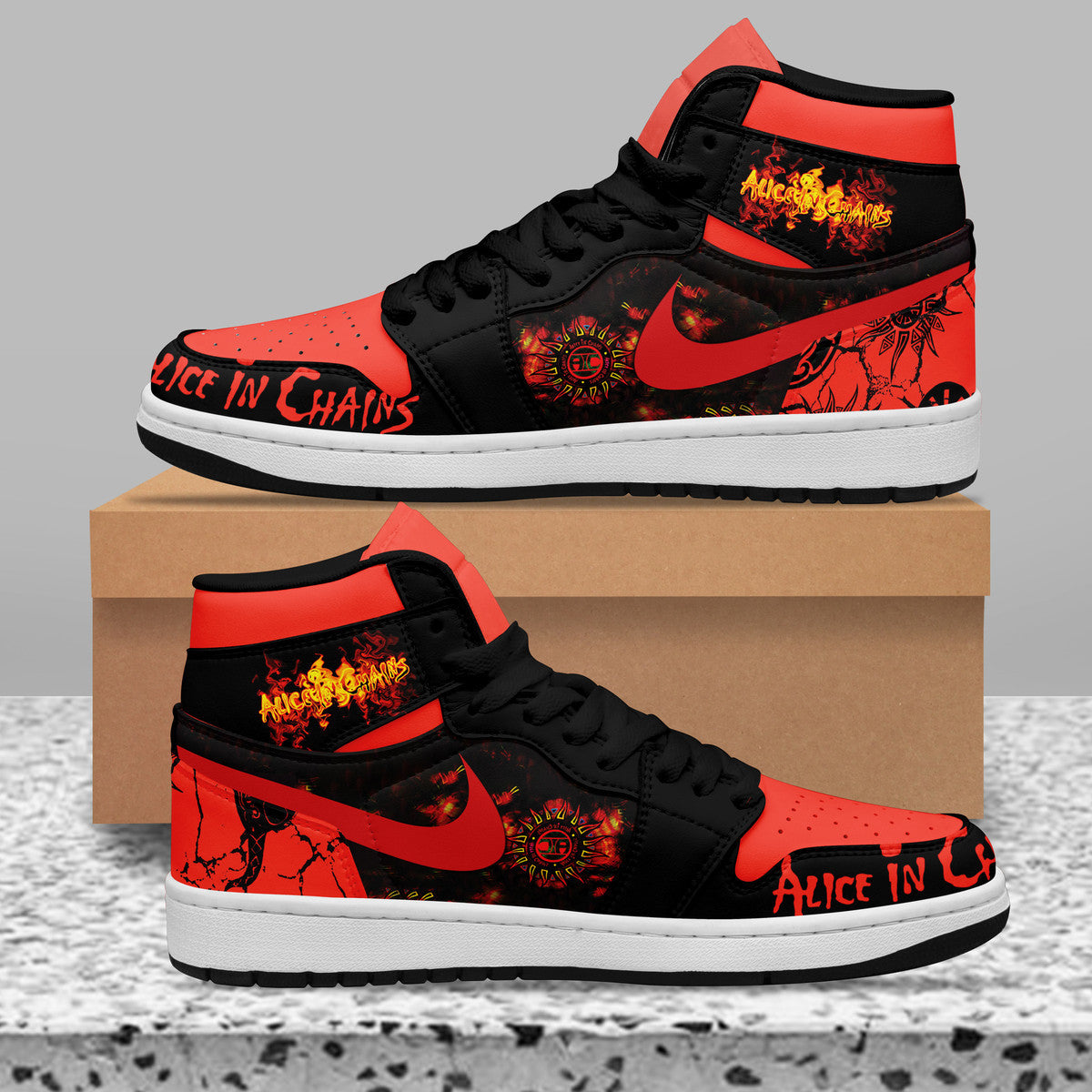 Ideafootwear Alice In Chains AJ1 High Sneakers Shoes For Men And Women