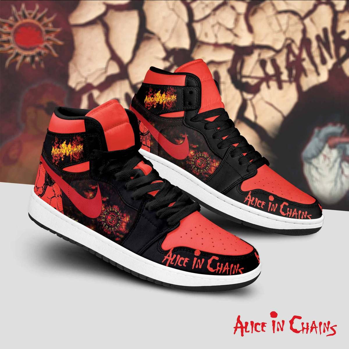 Ideafootwear Alice In Chains AJ1 High Sneakers Shoes For Men And Women
