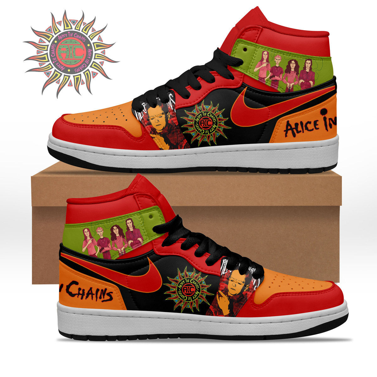 Ideafootwear Alice In Chains AJ1 High Sneakers Shoes For Men And Women