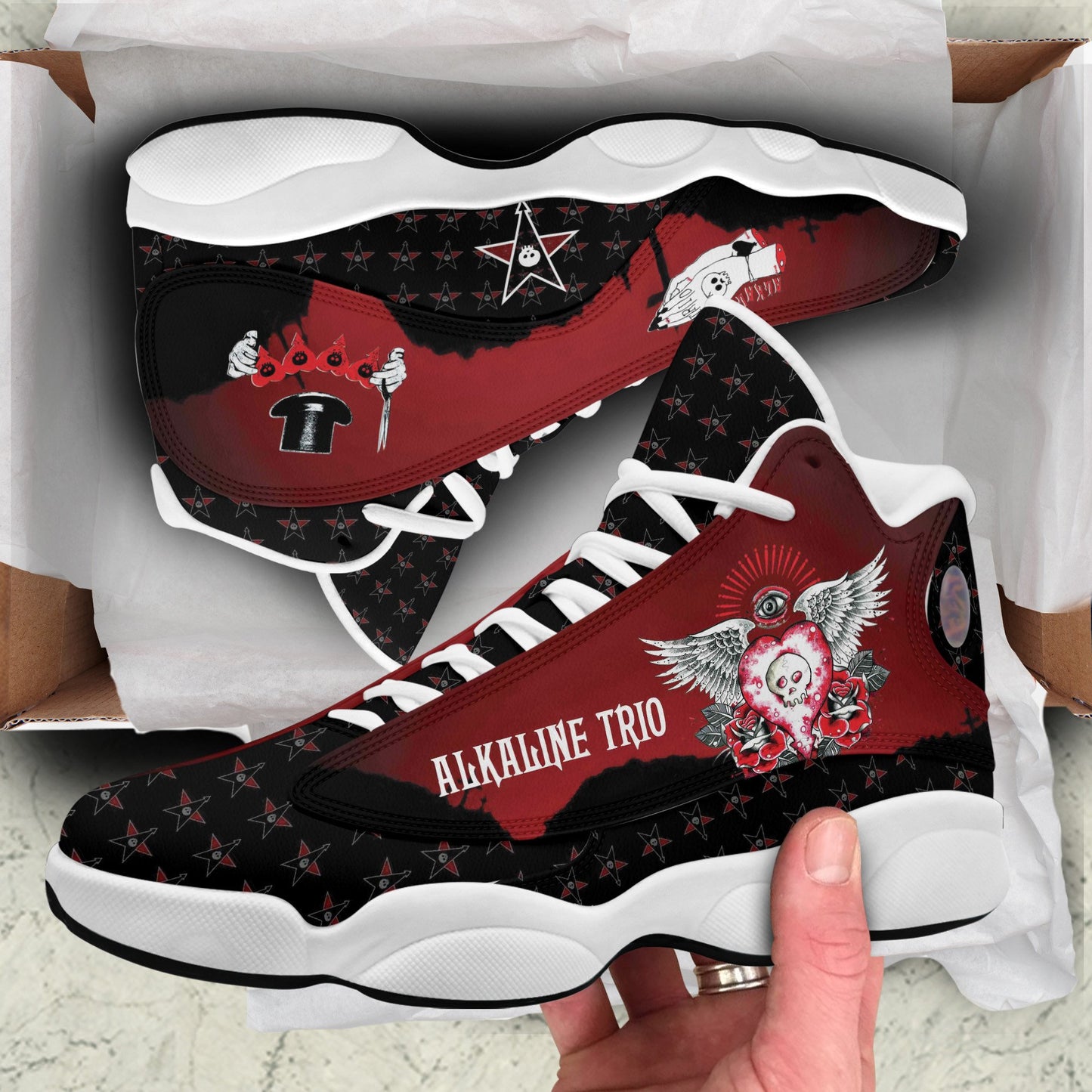 Ideafootwear Alkaline Trio AJ13 Sneakers Shoes For Men And Women