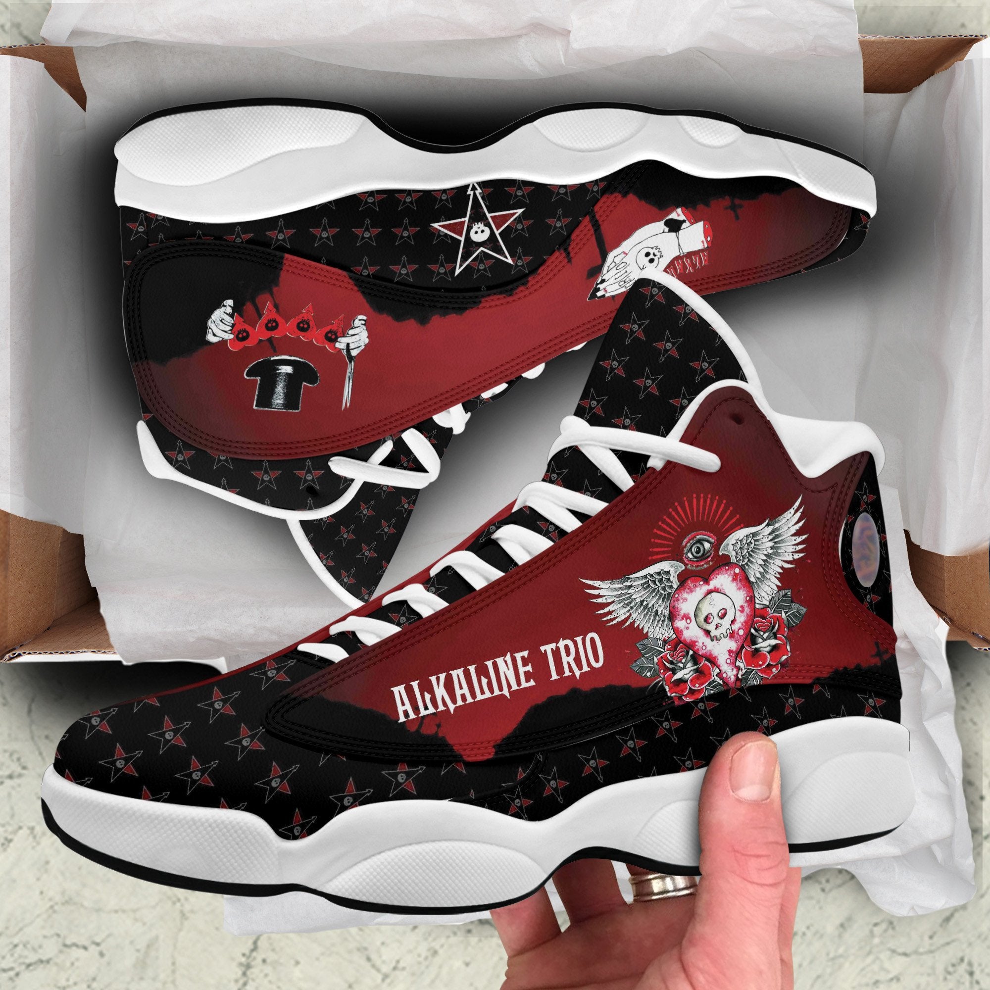 Ideafootwear Alkaline Trio AJ13 Sneakers Shoes For Men And Women