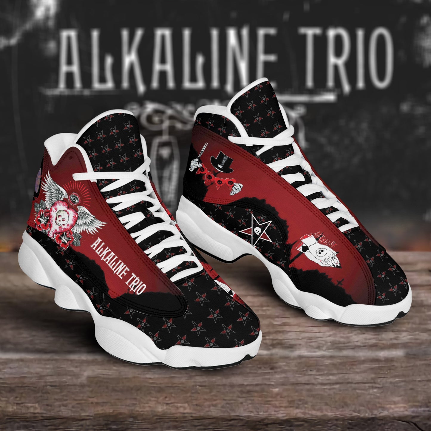 Ideafootwear Alkaline Trio AJ13 Sneakers Shoes For Men And Women