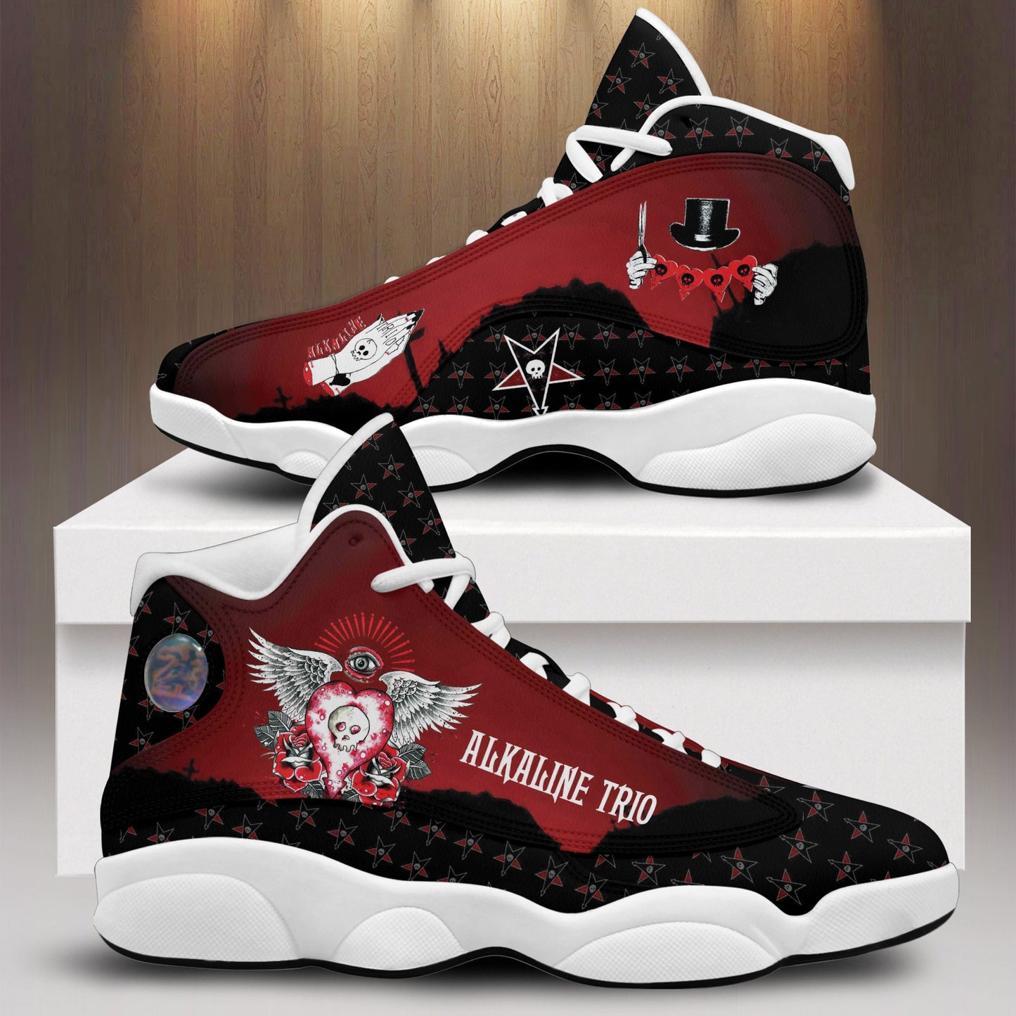 Ideafootwear Alkaline Trio AJ13 Sneakers Shoes For Men And Women