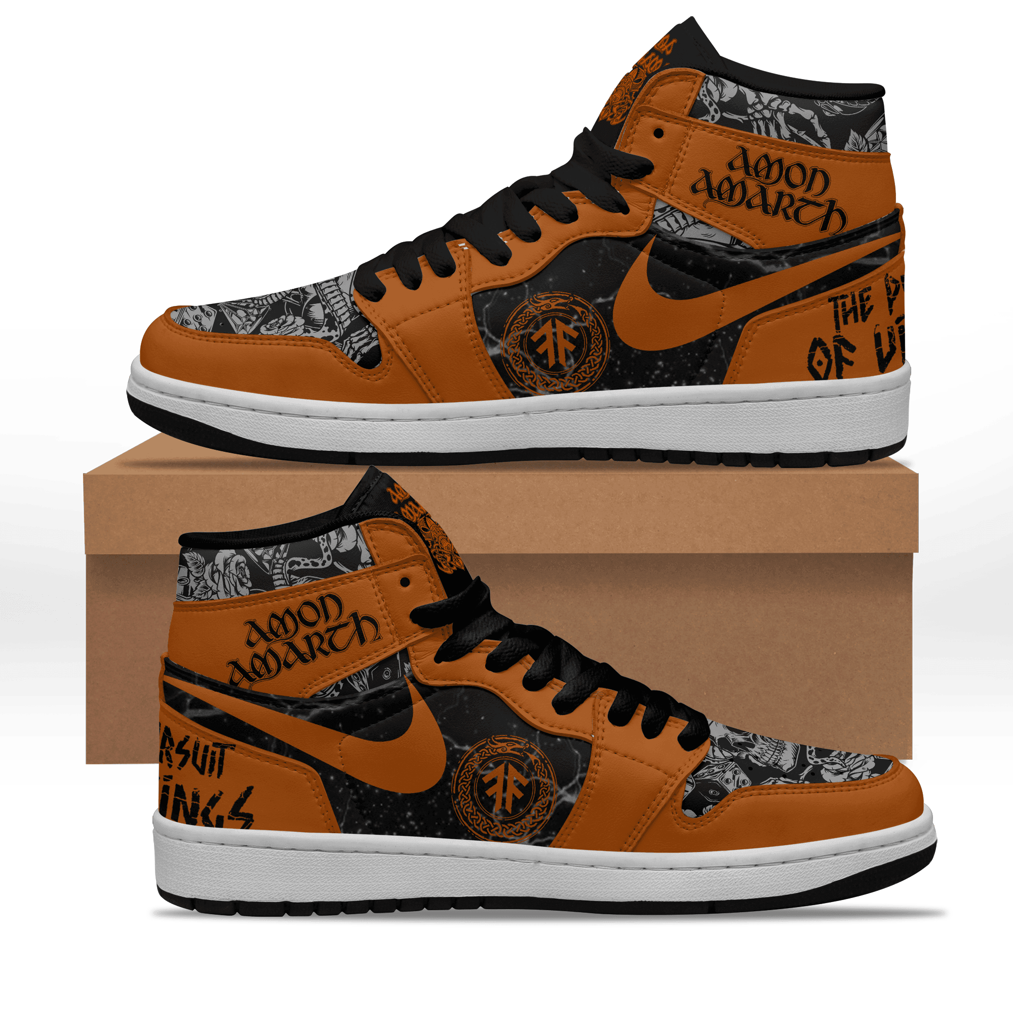 Ideafootwear Amon Amarth AJ1 High Sneakers Shoes For Men And Women