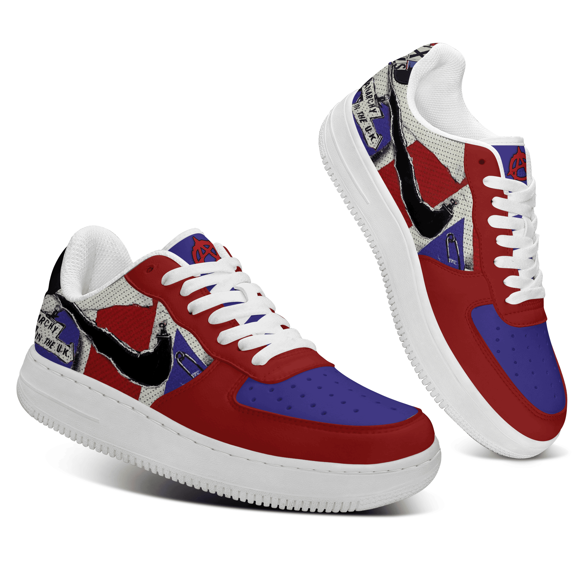 Ideafootwear Anarchy in the U.K. Air Low-Top Sneakers Shoes For Men And Women