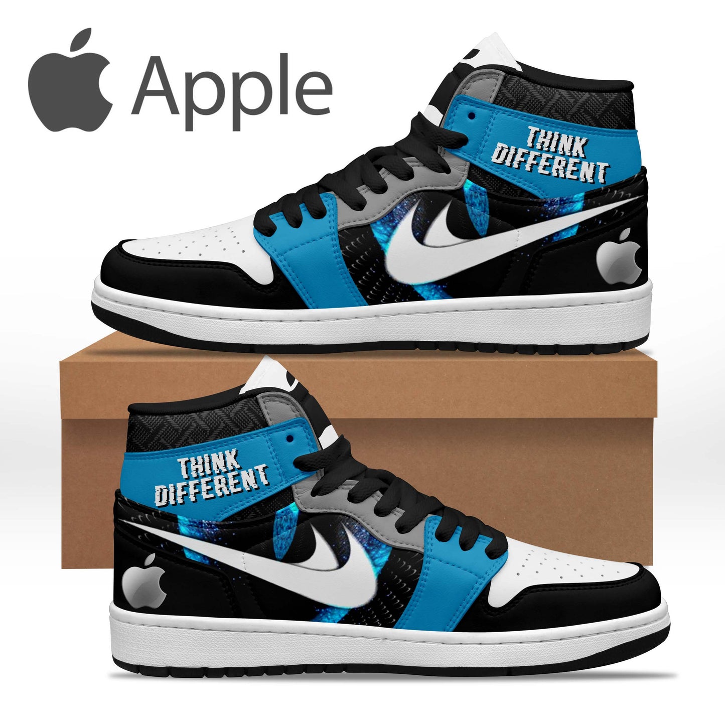 Ideafootwear Apple Think Different AJ1 High Sneakers Shoes For Men And Women