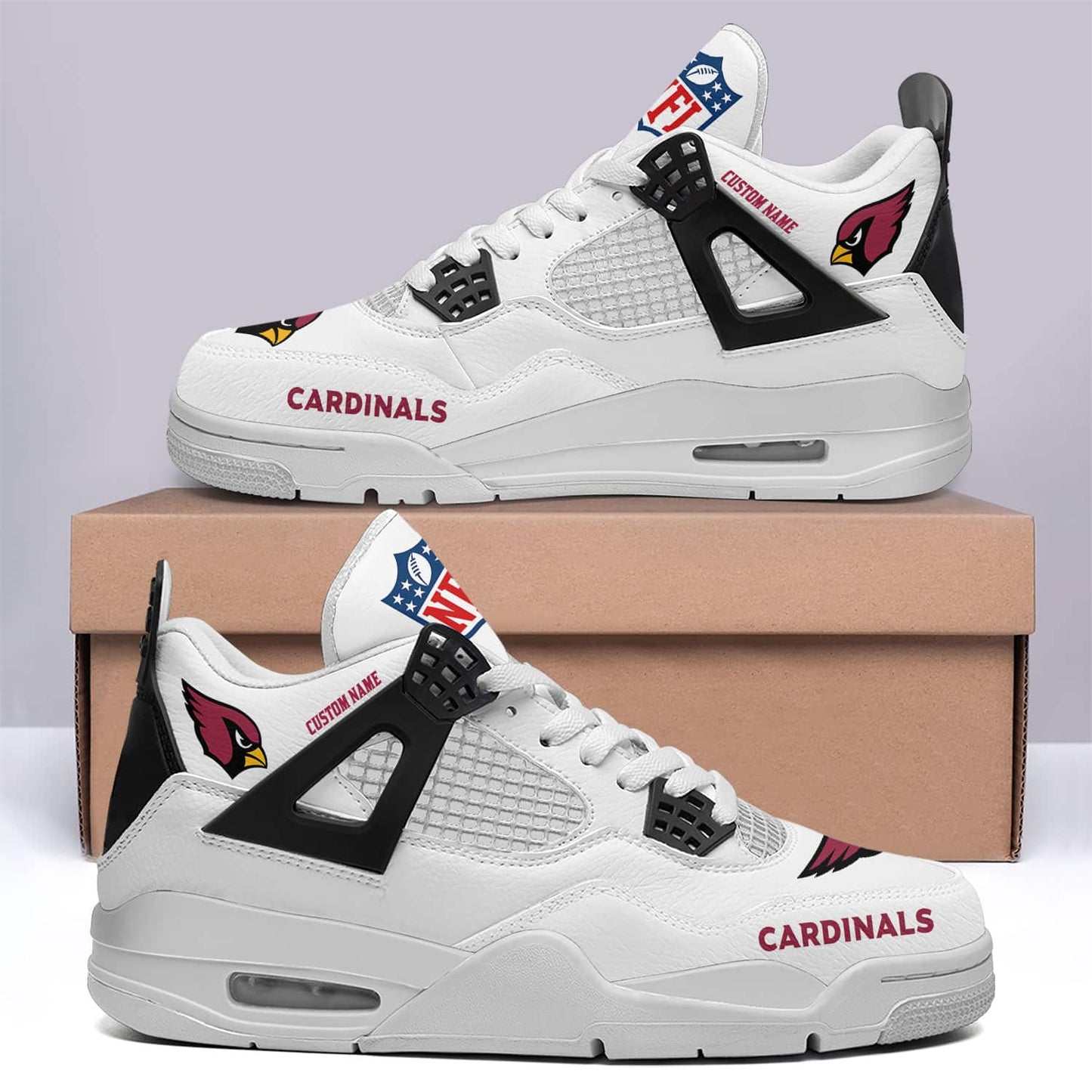 Ideafootwear Arizona Cardinals AJ4 Sneakers Shoes For Men And Women