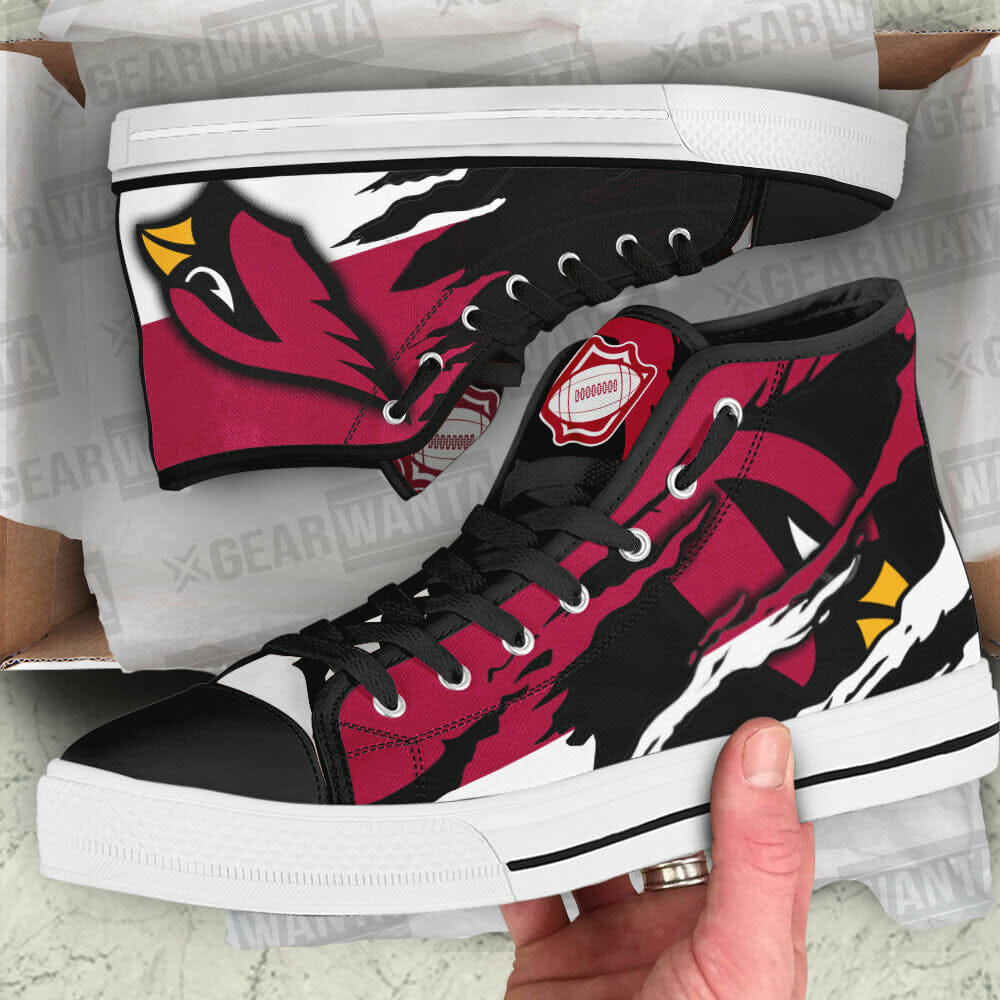 Ideafootwear Arizona Cardinals High Top Canvas Sneakers Shoes For Men And Women