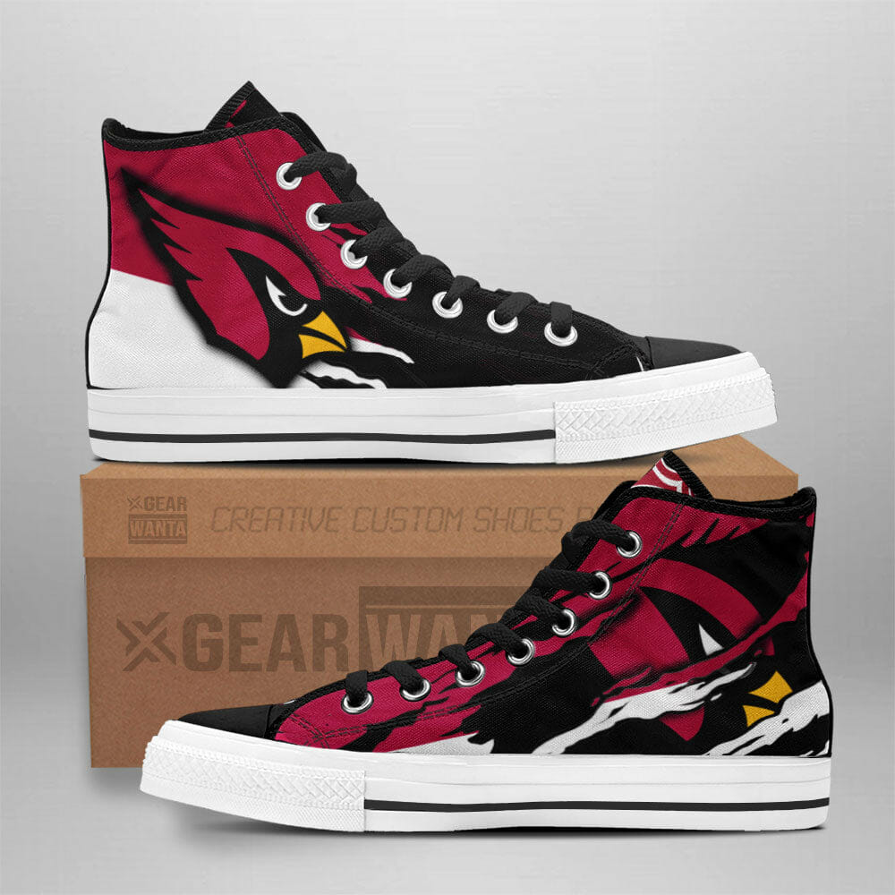 Ideafootwear Arizona Cardinals High Top Canvas Sneakers Shoes For Men And Women