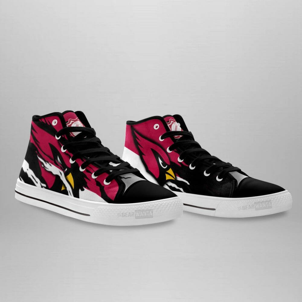 Ideafootwear Arizona Cardinals High Top Canvas Sneakers Shoes For Men And Women