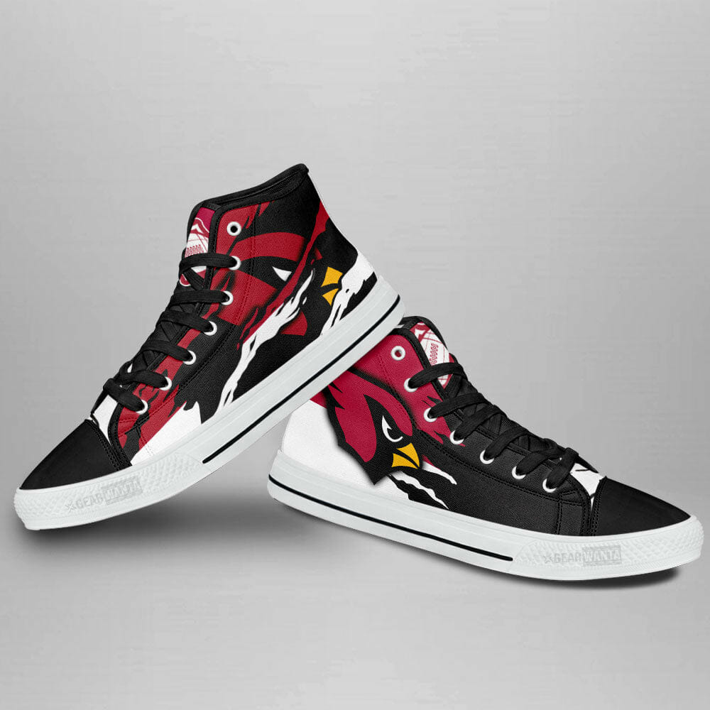 Ideafootwear Arizona Cardinals High Top Canvas Sneakers Shoes For Men And Women