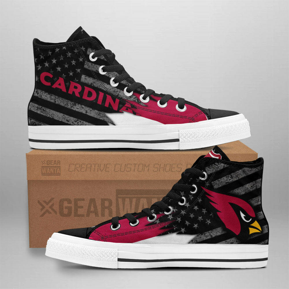 Ideafootwear Arizona Cardinals High Top Canvas Sneakers Shoes For Men And Women