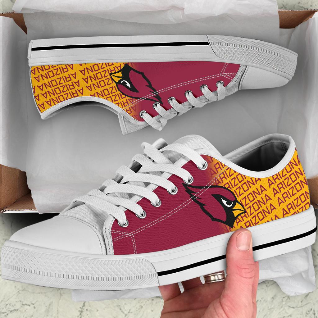 Ideafootwear Arizona Cardinals Low Top Canvas Sneakers Shoes For Men And Women