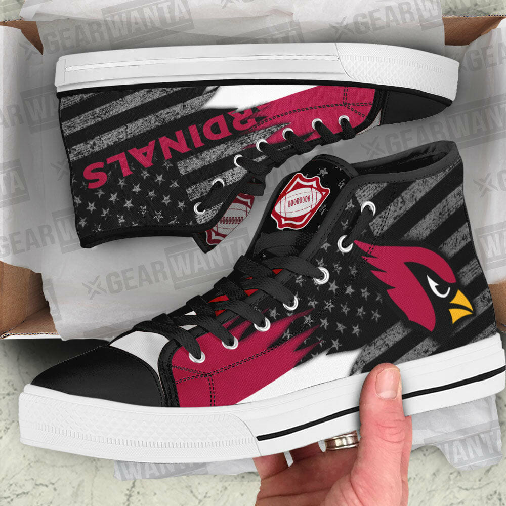 Ideafootwear Arizona Cardinals High Top Canvas Sneakers Shoes For Men And Women
