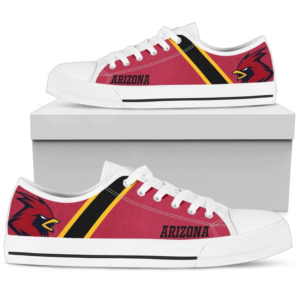 Ideafootwear Arizona Cardinals Low Top Canvas Sneakers Shoes For Men And Women