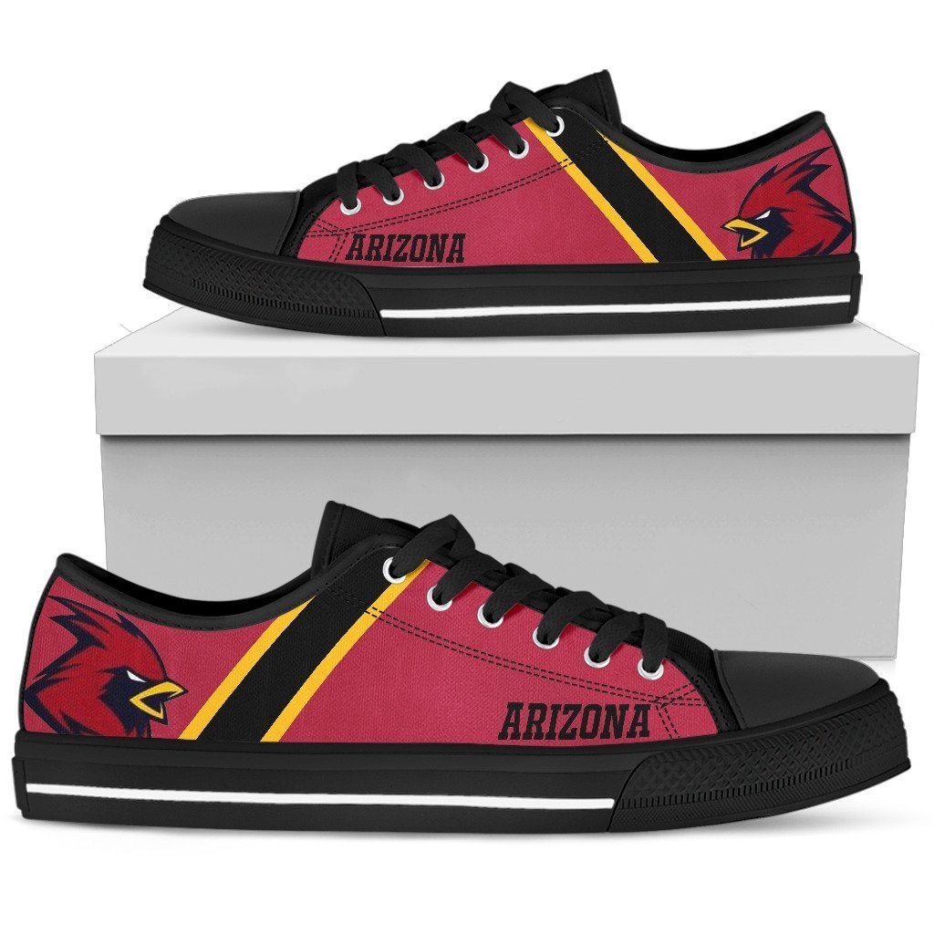 Ideafootwear Arizona Cardinals Low Top Canvas Sneakers Shoes For Men And Women
