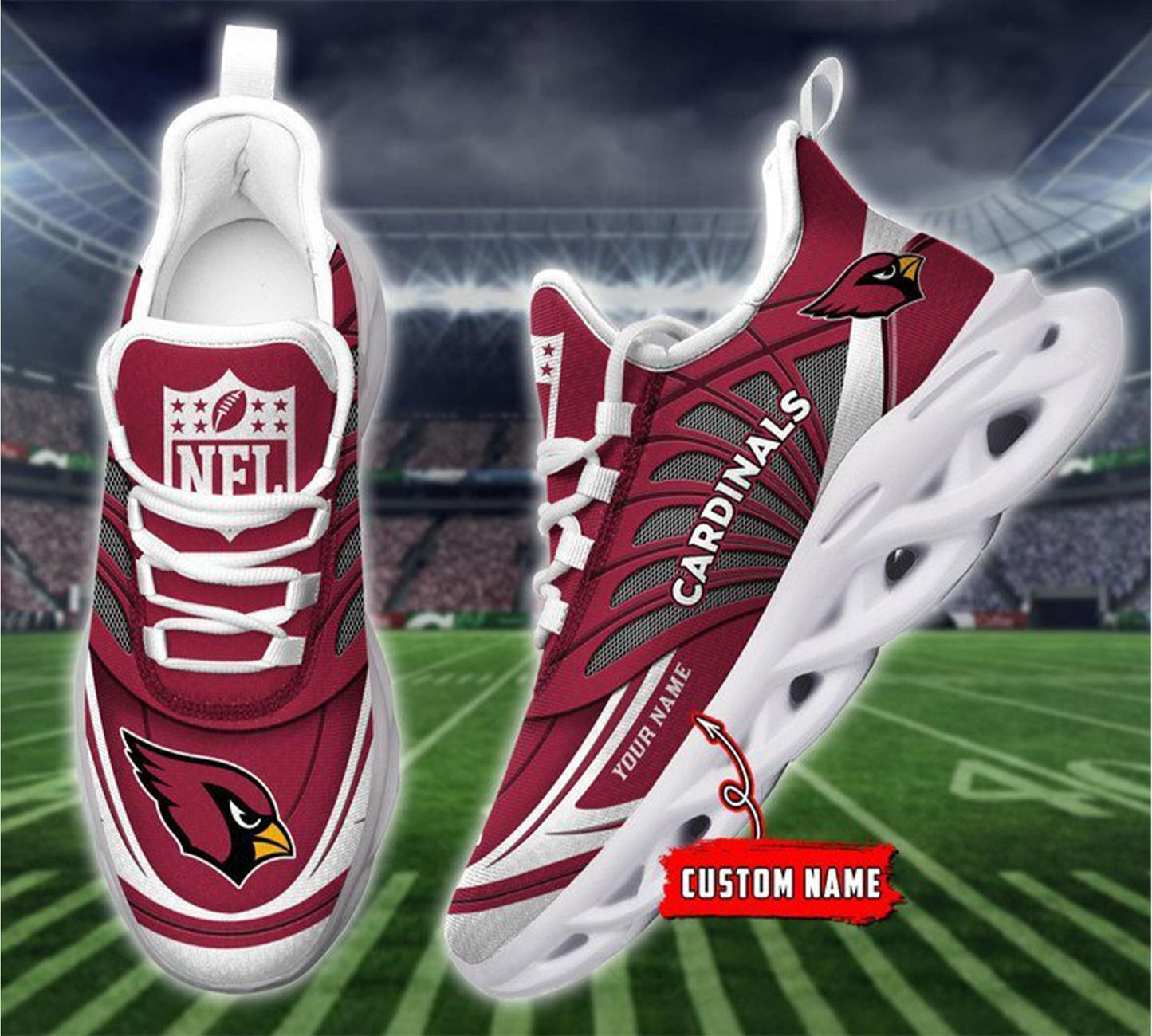 Ideafootwear Arizona Cardinals Max Soul Shoes Sneakers For Men And Women