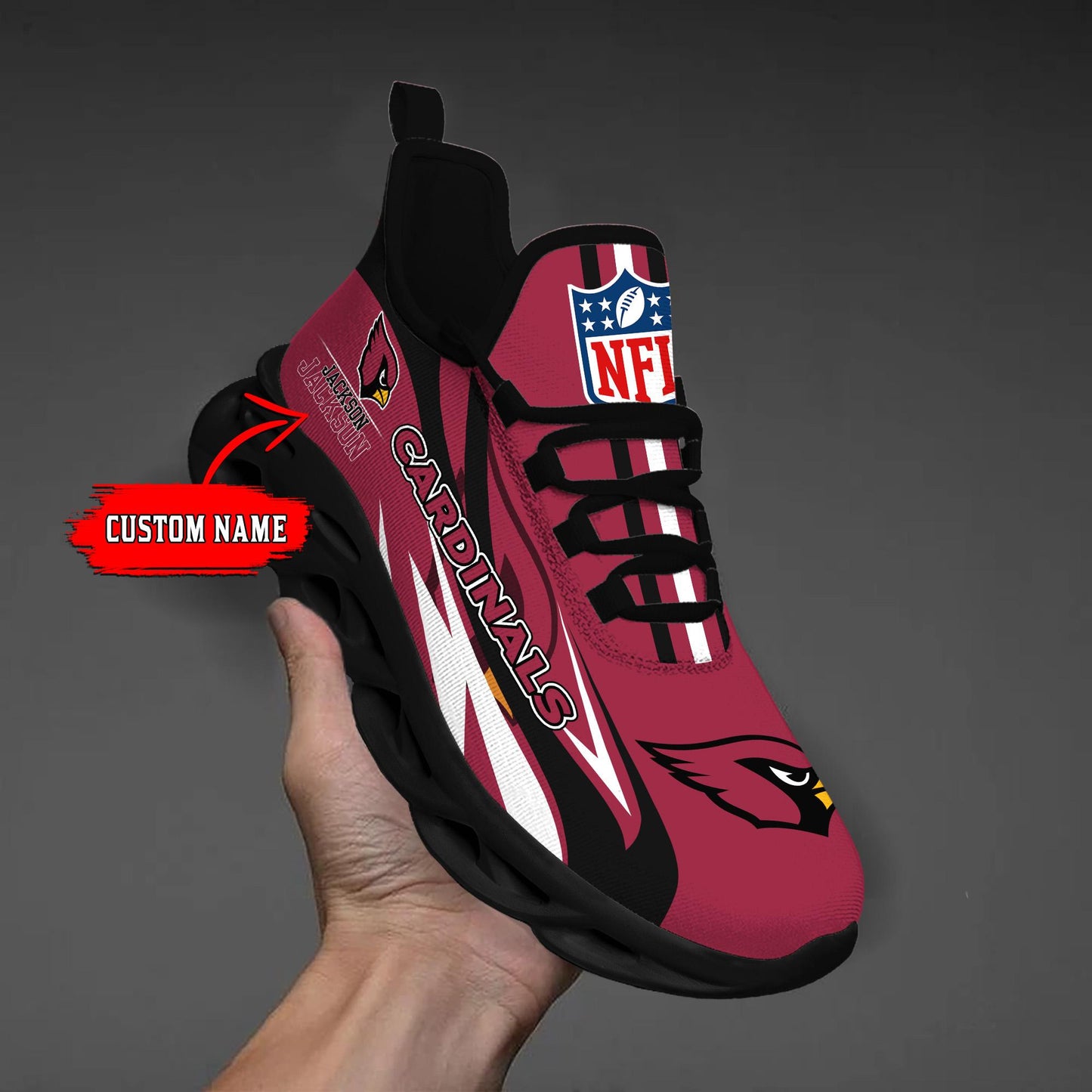 Ideafootwear Arizona Cardinals Max Soul Shoes Sneakers For Men And Women