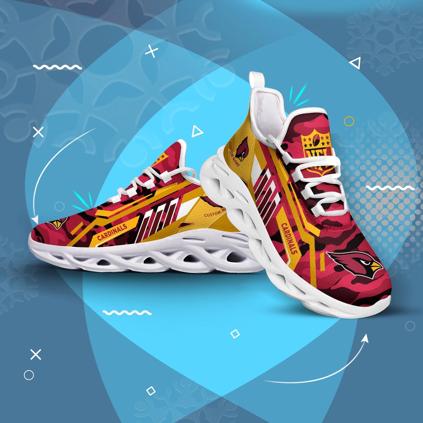Ideafootwear Arizona Cardinals Max Soul Shoes Sneakers For Men And Women