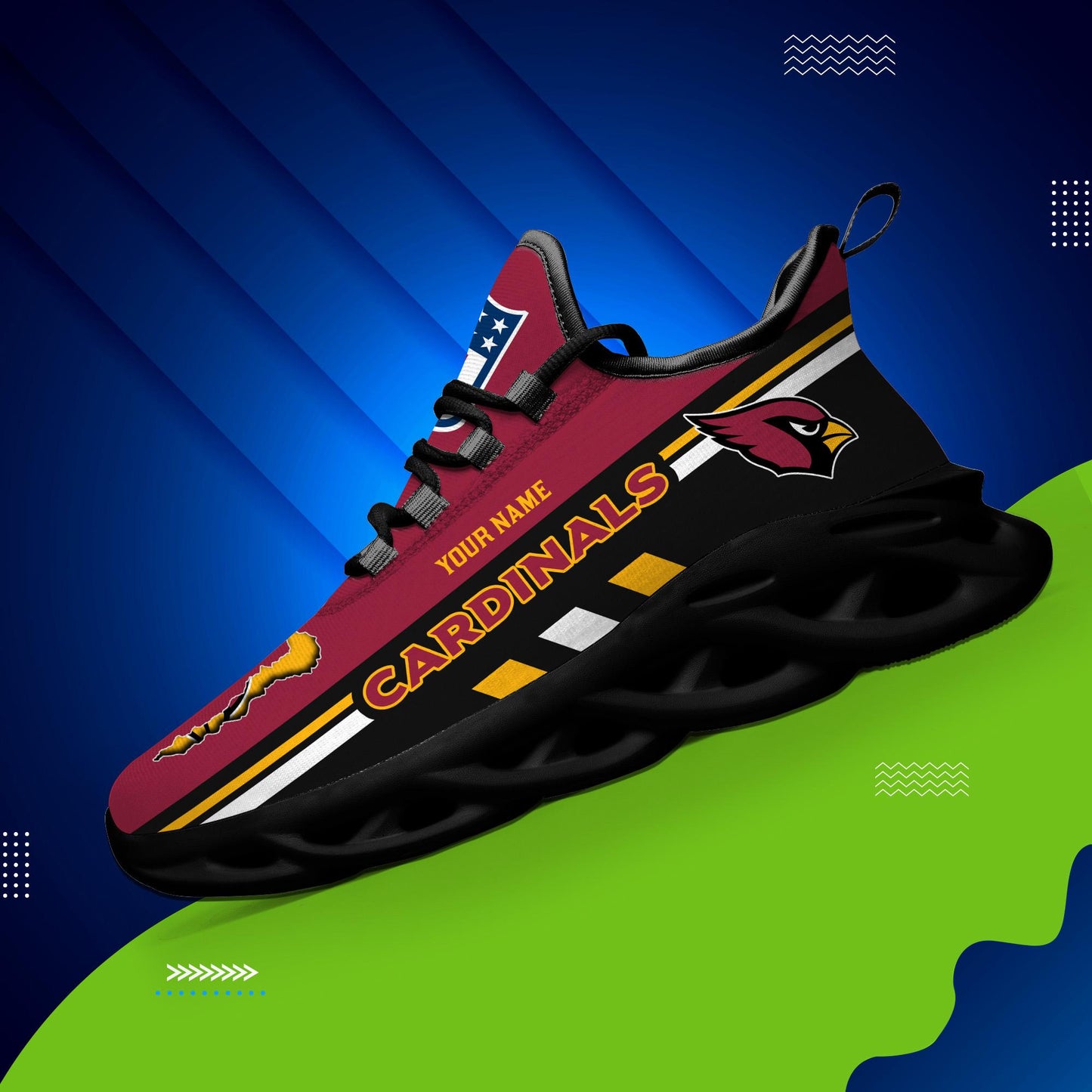 Ideafootwear Arizona Cardinals Max Soul Shoes Sneakers For Men And Women