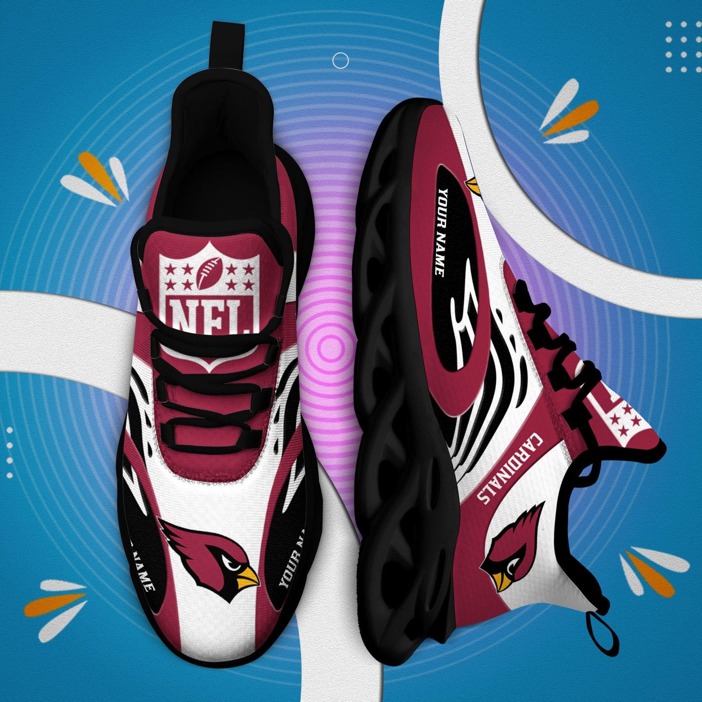 Ideafootwear Arizona Cardinals Max Soul Shoes Sneakers For Men And Women