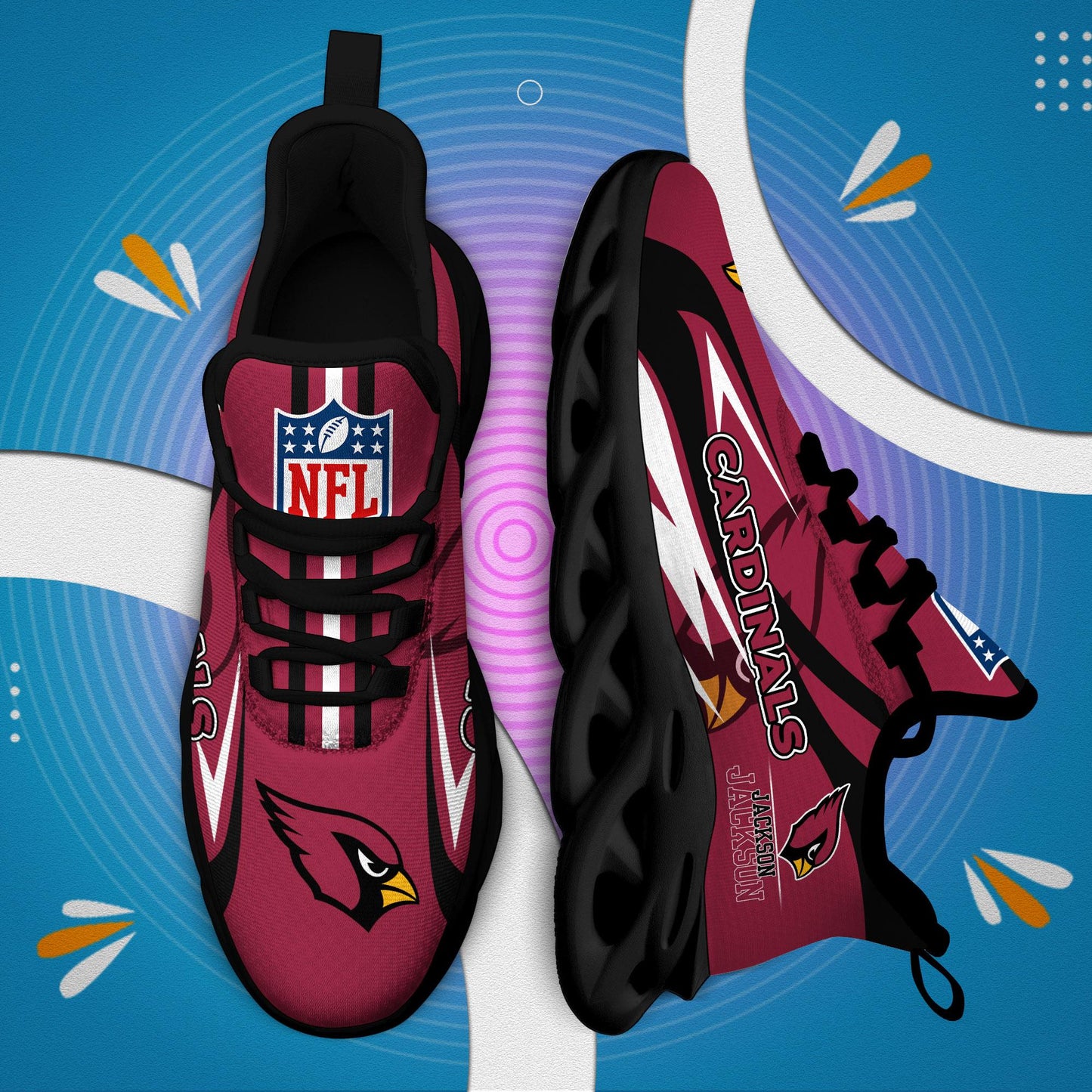 Ideafootwear Arizona Cardinals Max Soul Shoes Sneakers For Men And Women