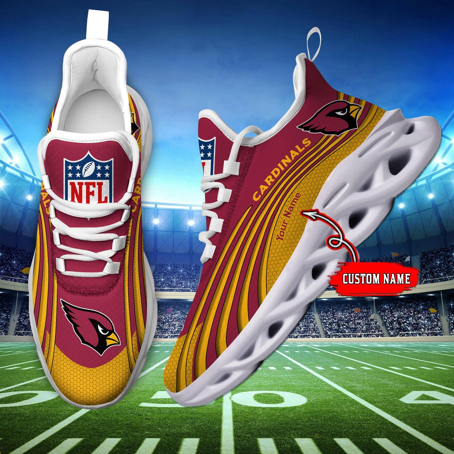 Ideafootwear Arizona Cardinals Max Soul Shoes Sneakers For Men And Women