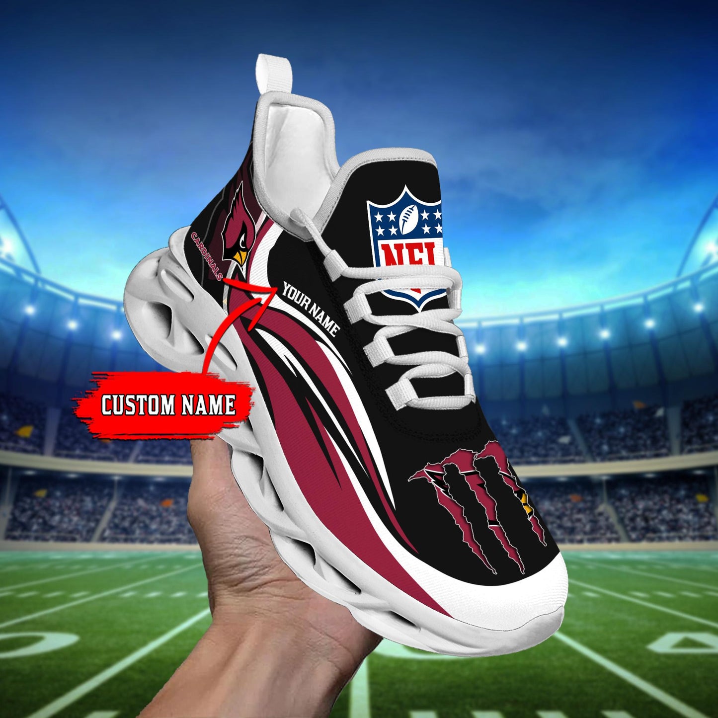 Ideafootwear Arizona Cardinals Max Soul Shoes Sneakers For Men And Women