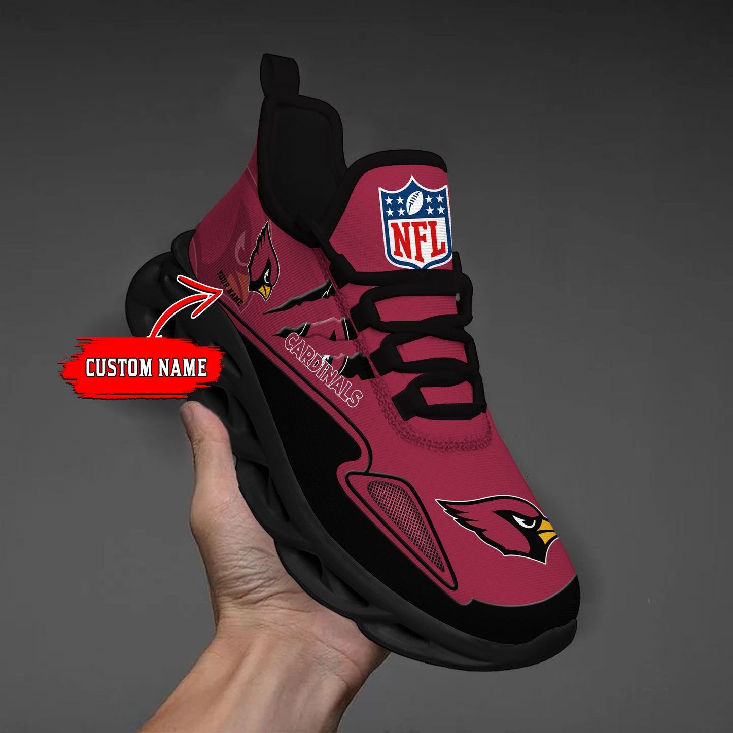 Ideafootwear Arizona Cardinals Max Soul Shoes Sneakers For Men And Women