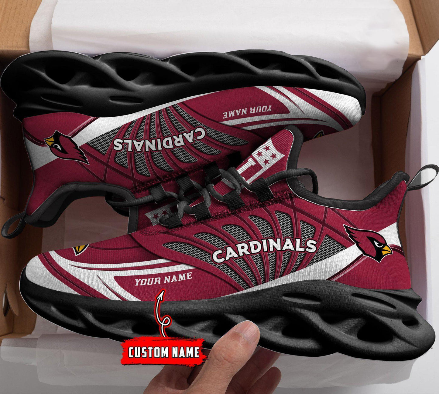 Ideafootwear Arizona Cardinals Max Soul Shoes Sneakers For Men And Women