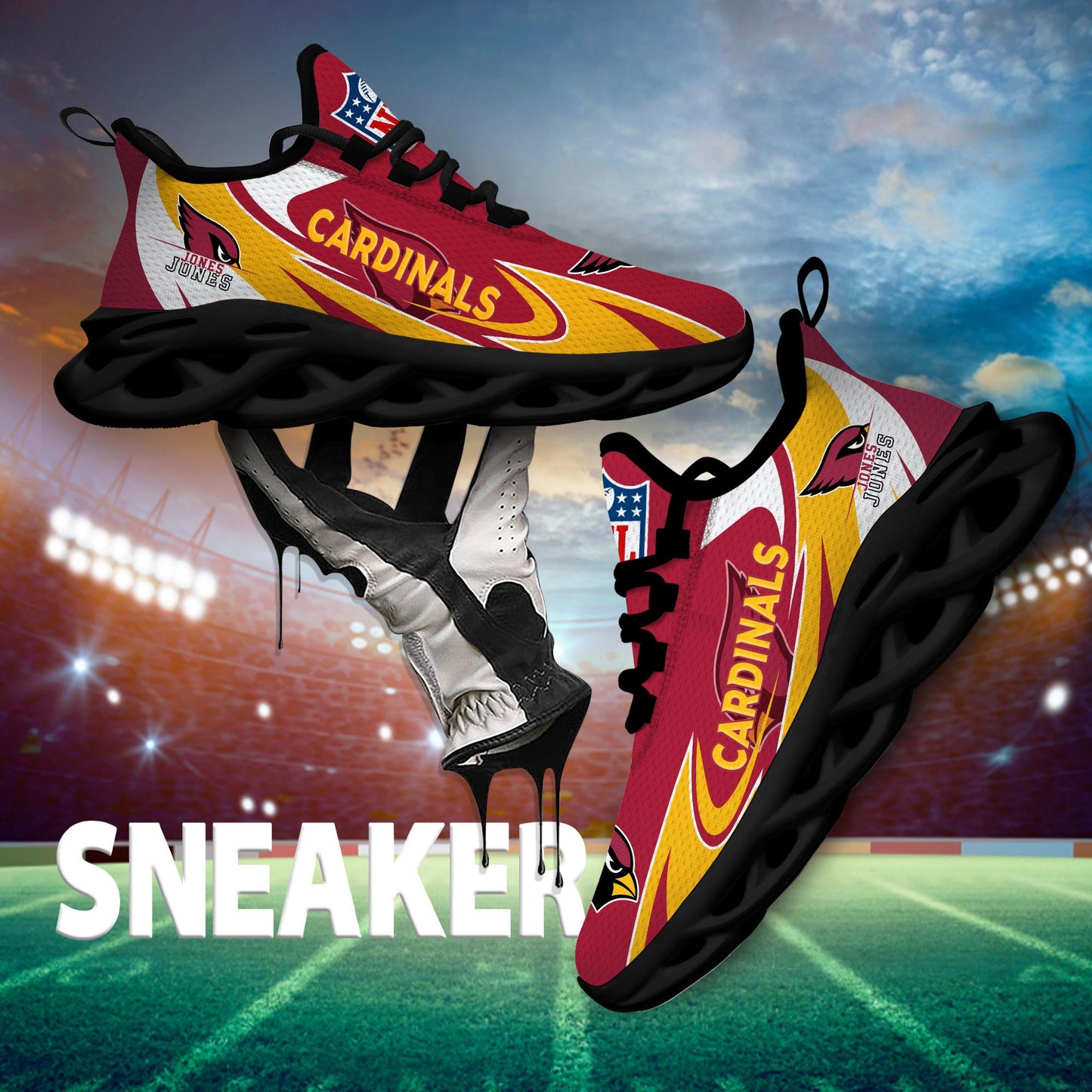 Ideafootwear Arizona Cardinals Max Soul Shoes Sneakers For Men And Women