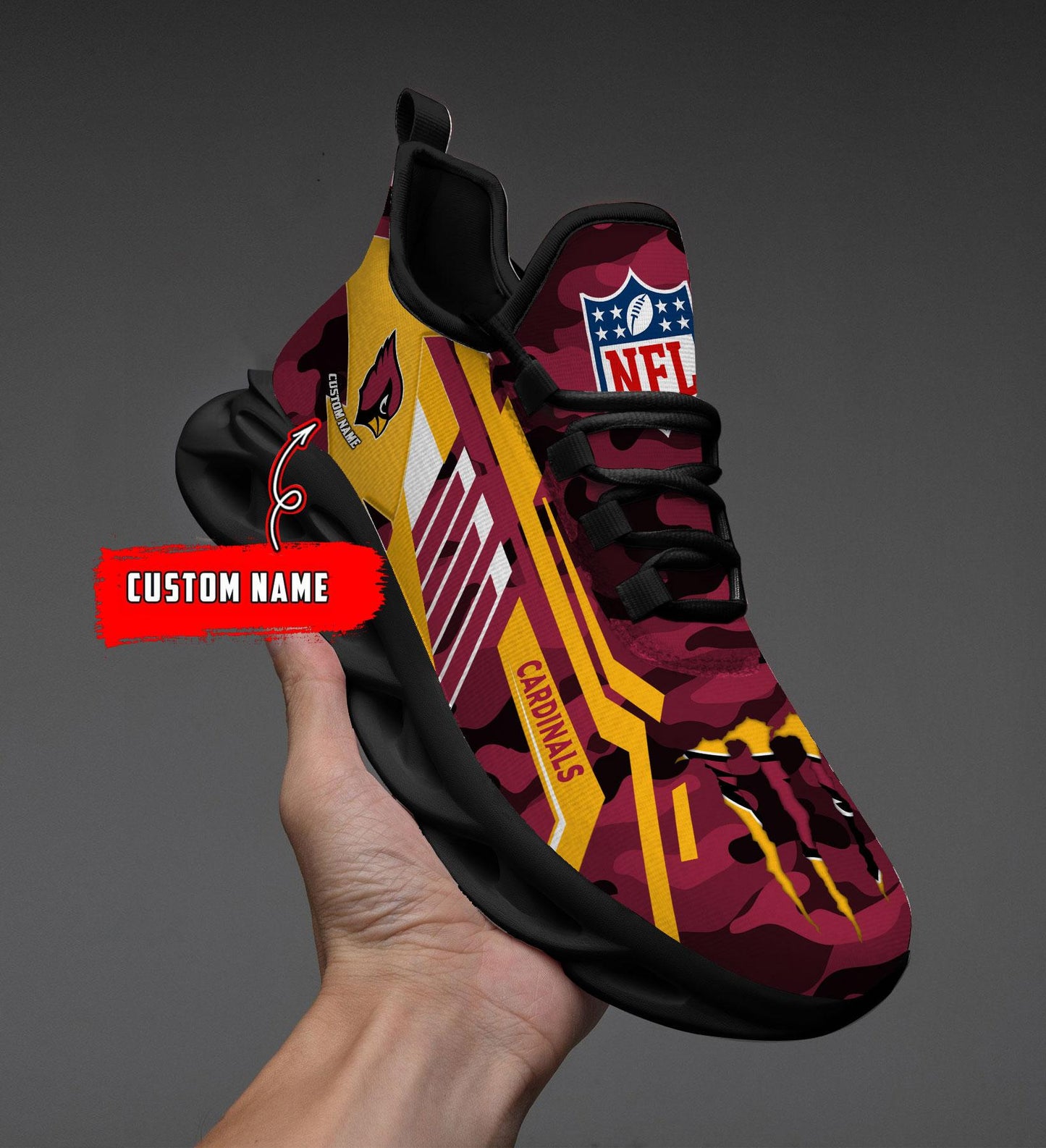 Ideafootwear Arizona Cardinals Max Soul Shoes Sneakers For Men And Women
