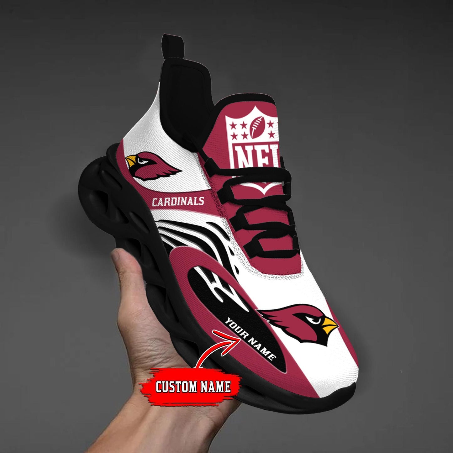 Ideafootwear Arizona Cardinals Max Soul Shoes Sneakers For Men And Women