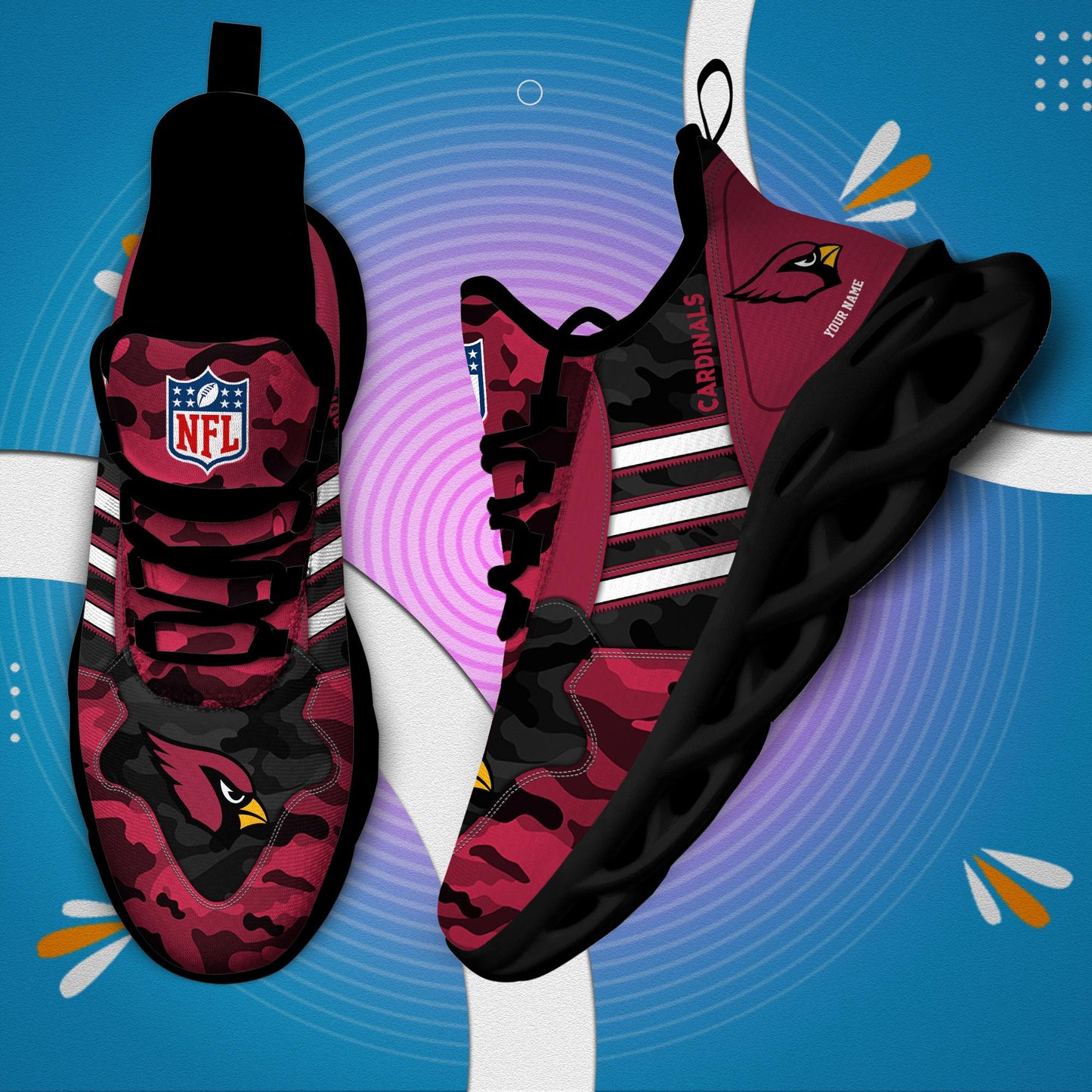Ideafootwear Arizona Cardinals Max Soul Shoes Sneakers For Men And Women