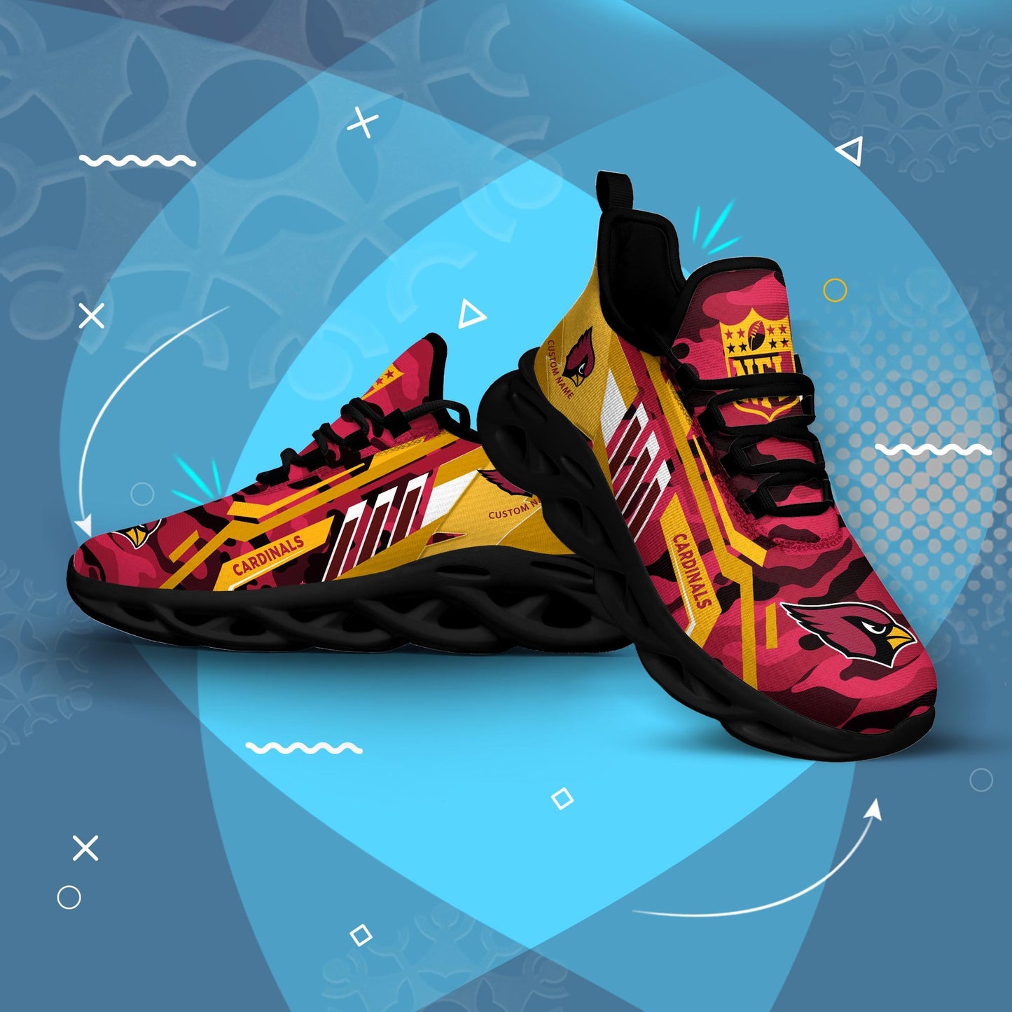 Ideafootwear Arizona Cardinals Max Soul Shoes Sneakers For Men And Women