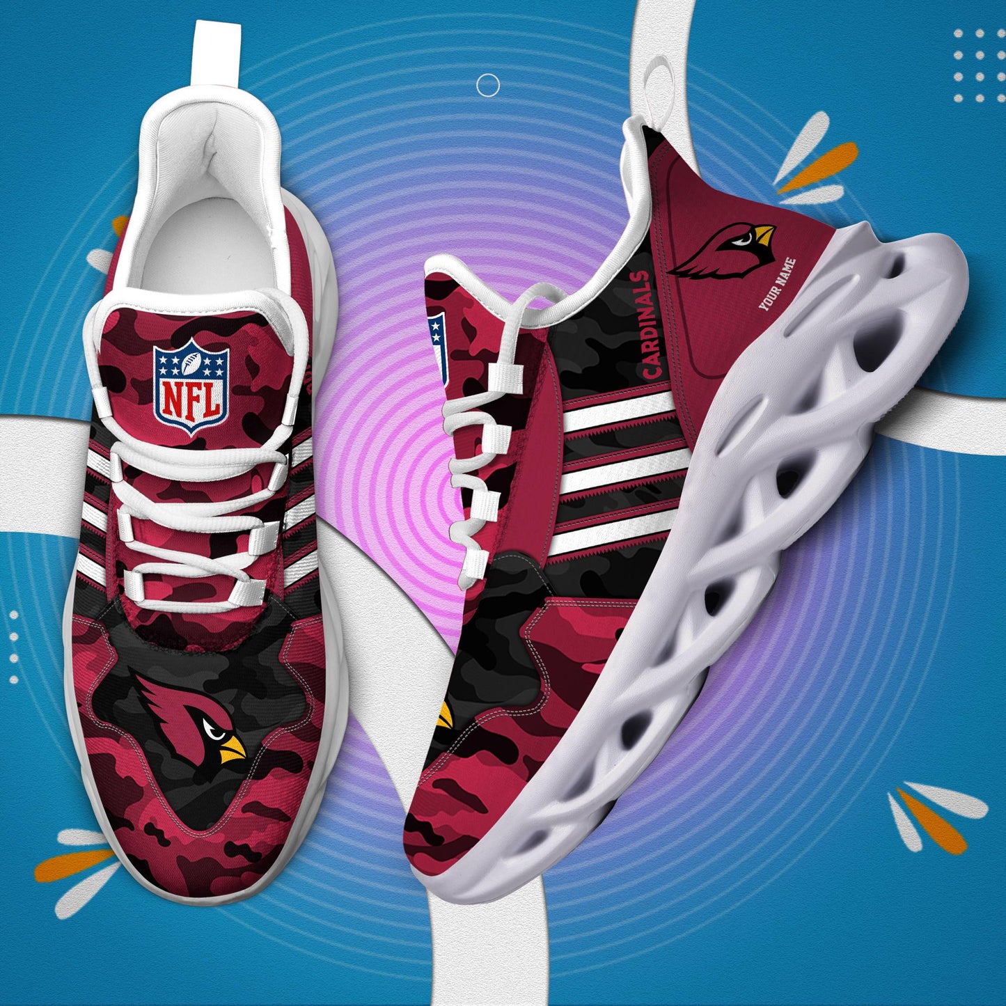 Ideafootwear Arizona Cardinals Max Soul Shoes Sneakers For Men And Women