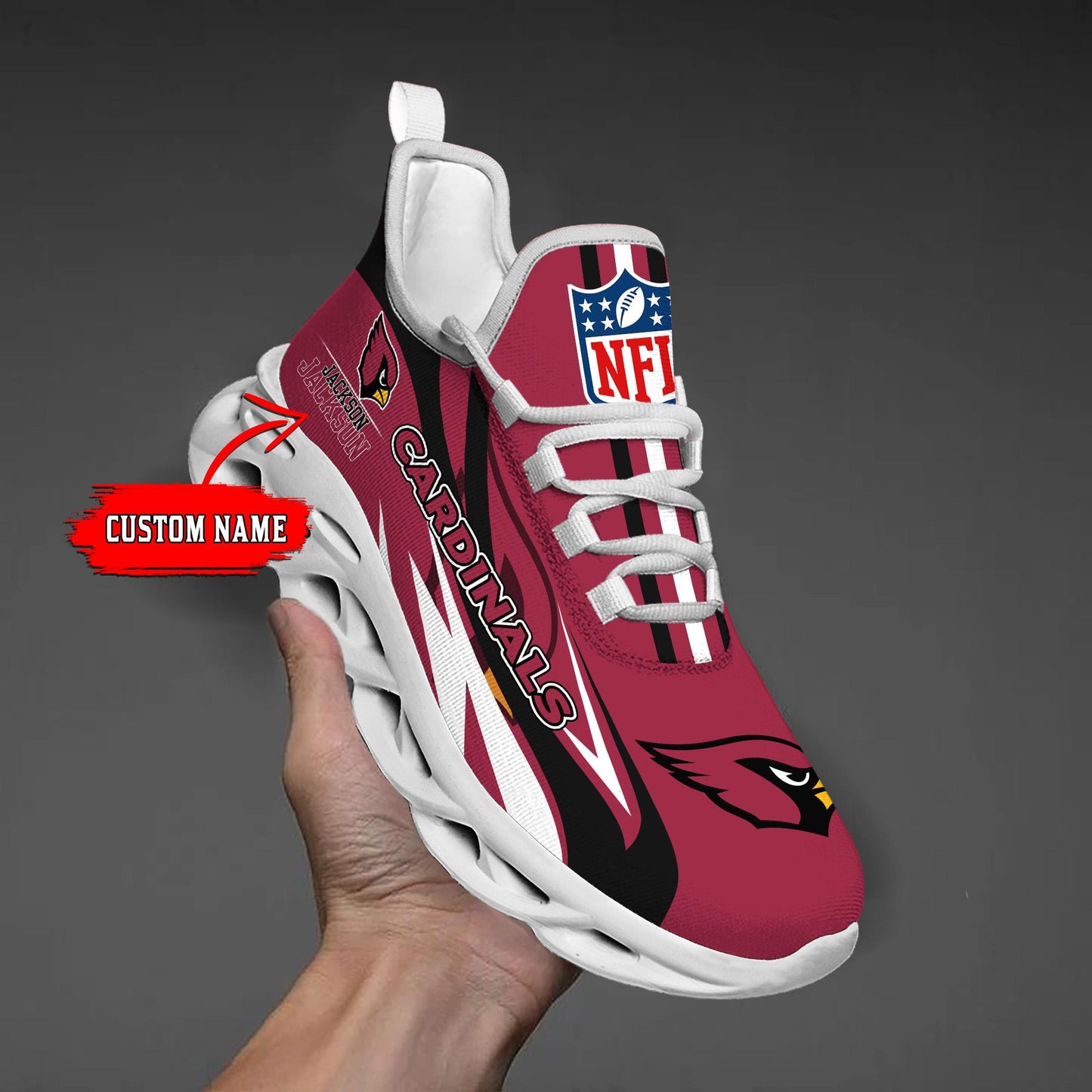 Ideafootwear Arizona Cardinals Max Soul Shoes Sneakers For Men And Women