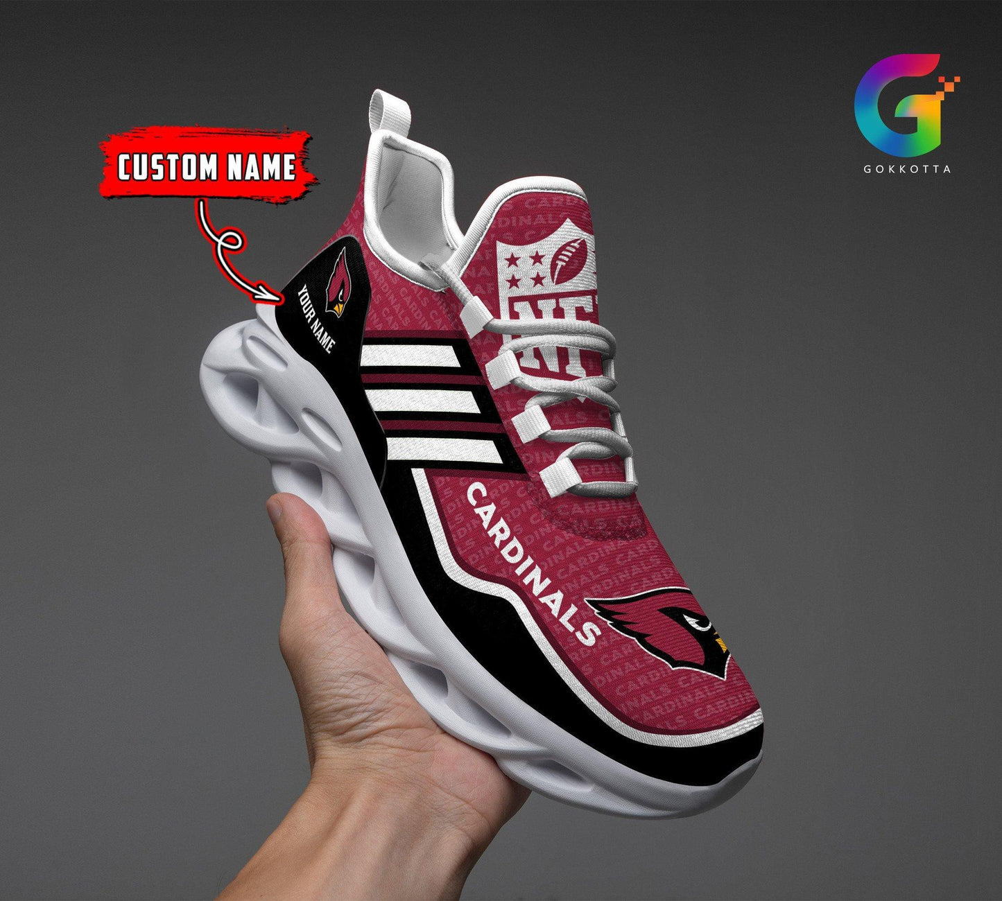 Ideafootwear Arizona Cardinals Max Soul Shoes Sneakers For Men And Women