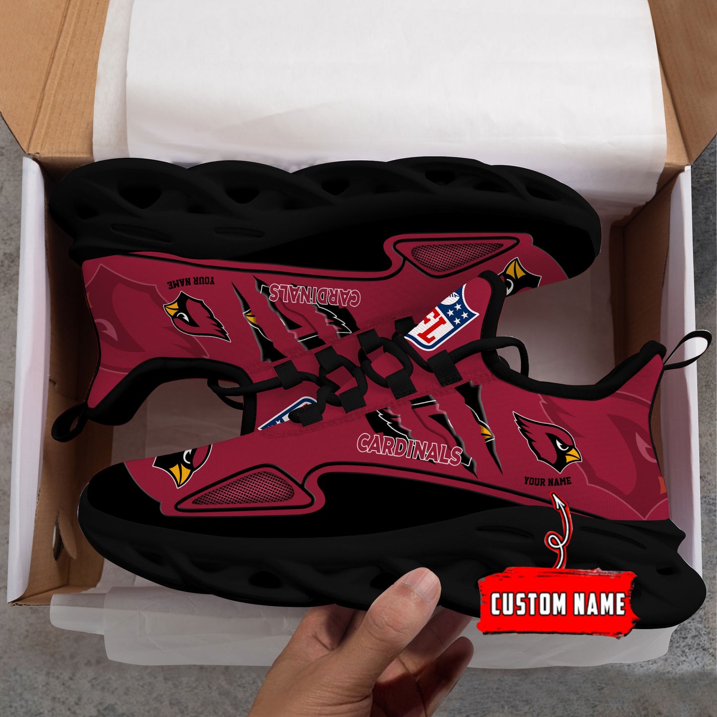 Ideafootwear Arizona Cardinals Max Soul Shoes Sneakers For Men And Women