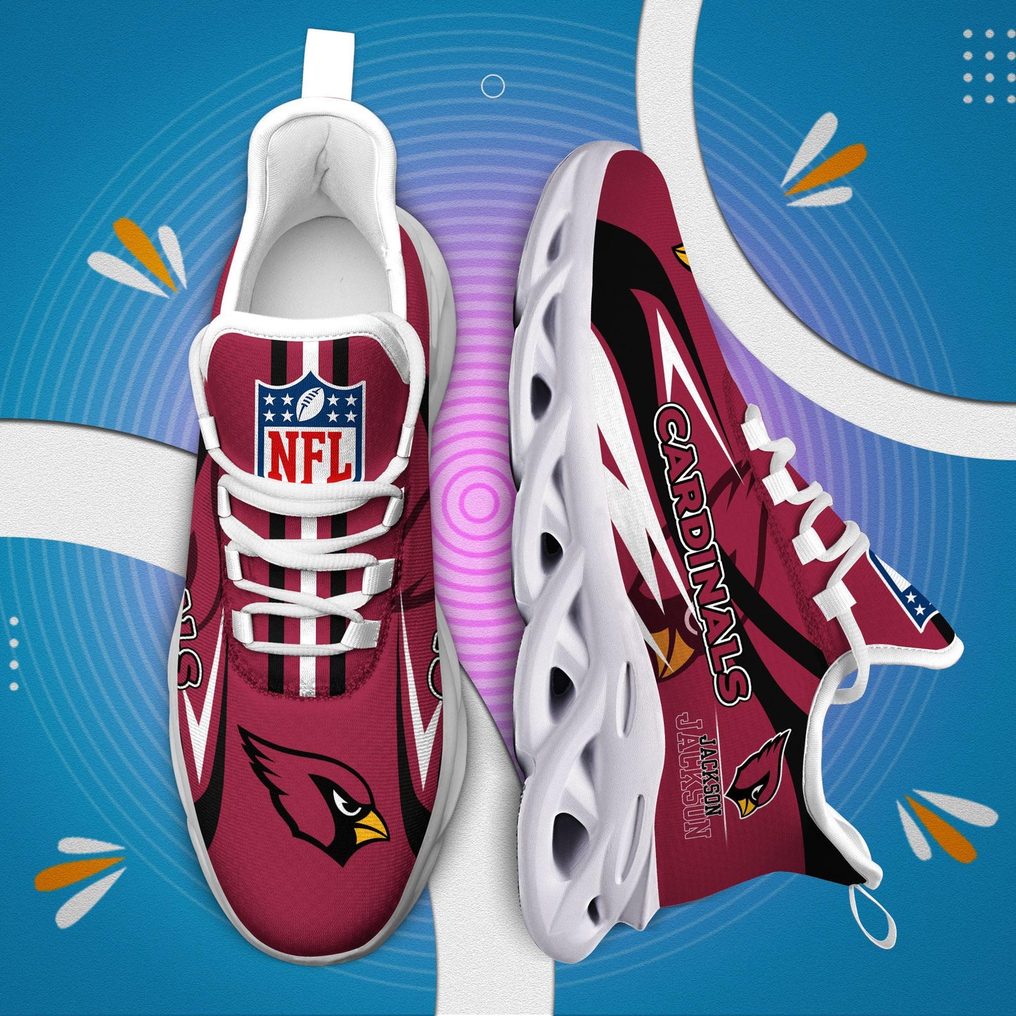 Ideafootwear Arizona Cardinals Max Soul Shoes Sneakers For Men And Women