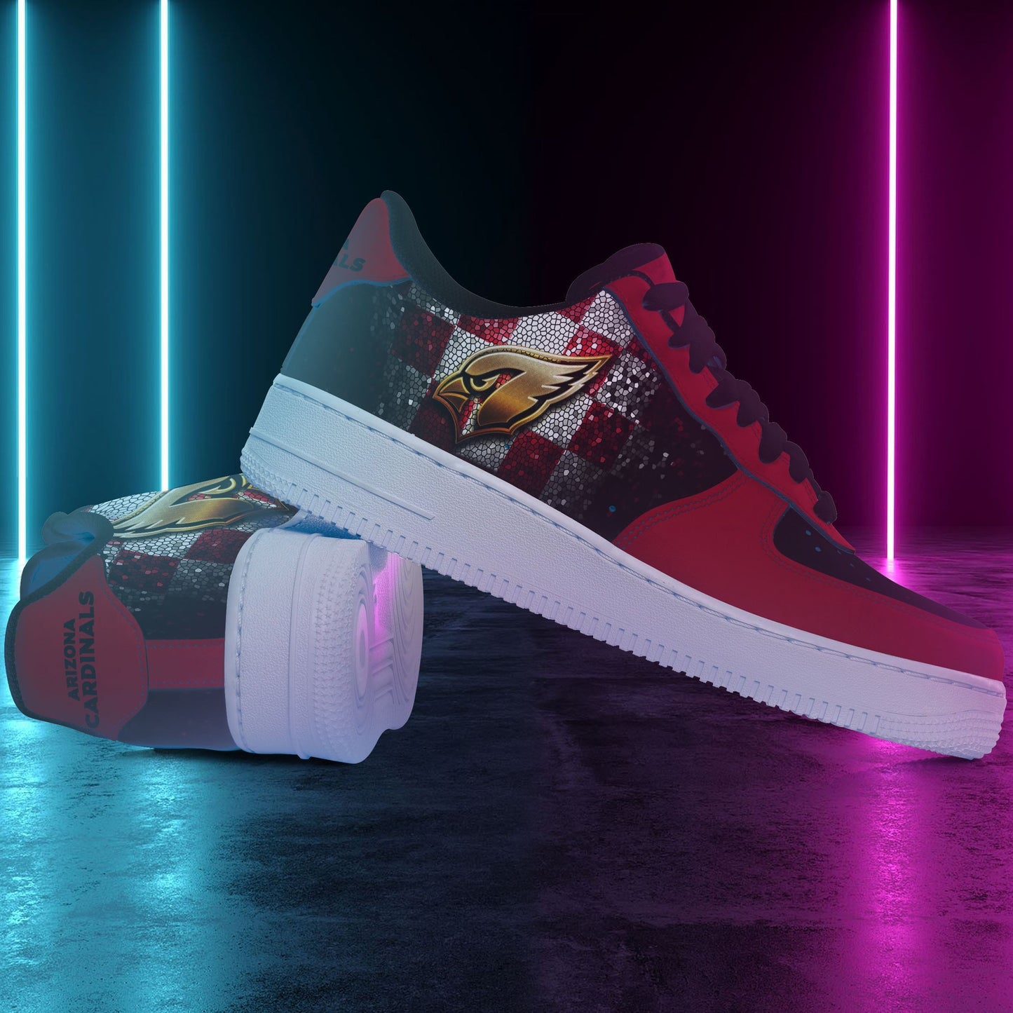 Ideafootwear Arizona Cardinals NFL Air Low-Top Sneakers Shoes For Men And Women