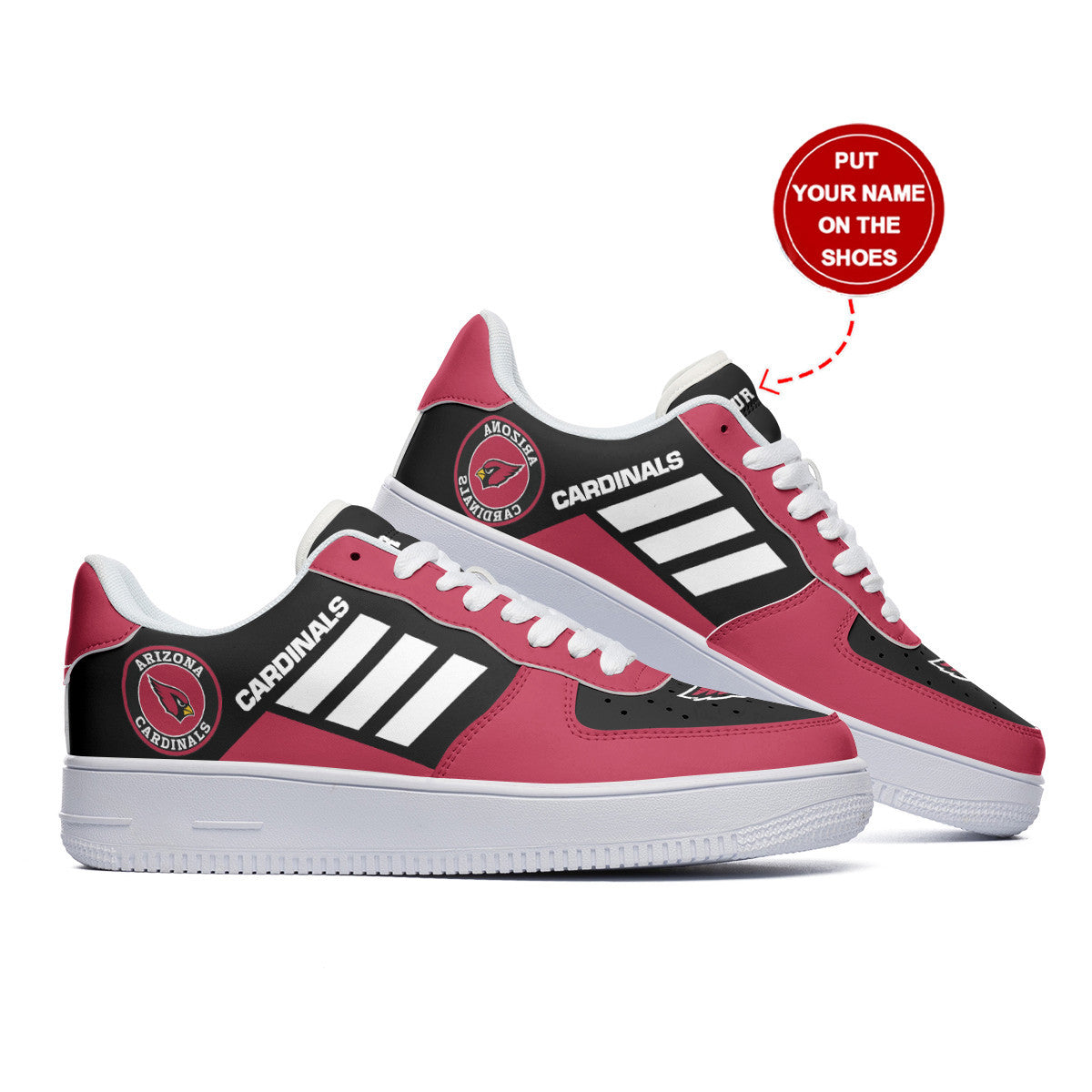 Ideafootwear Arizona Cardinals NFL Air Low-Top Sneakers Shoes For Men And Women