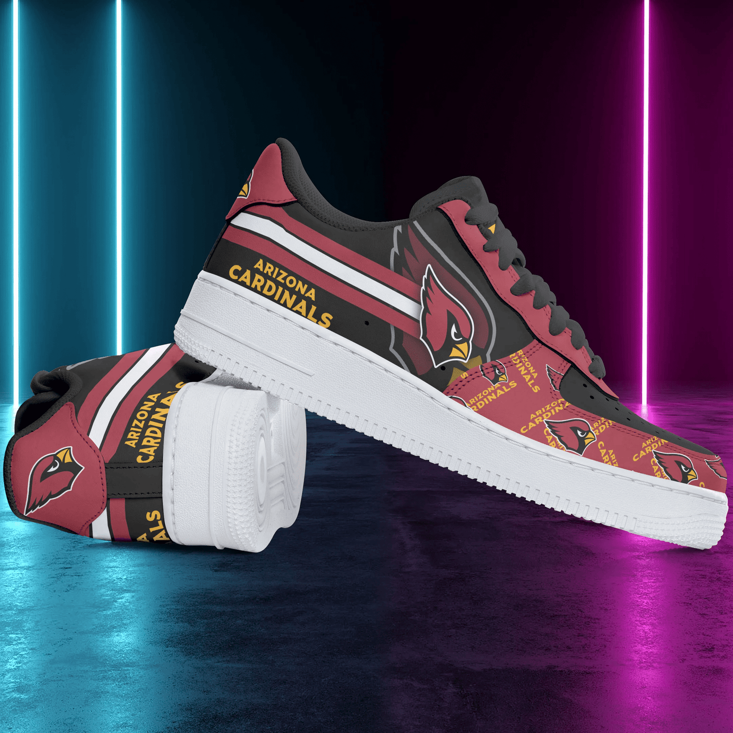 Ideafootwear Arizona Cardinals NFL Air Low-Top Sneakers Shoes For Men And Women